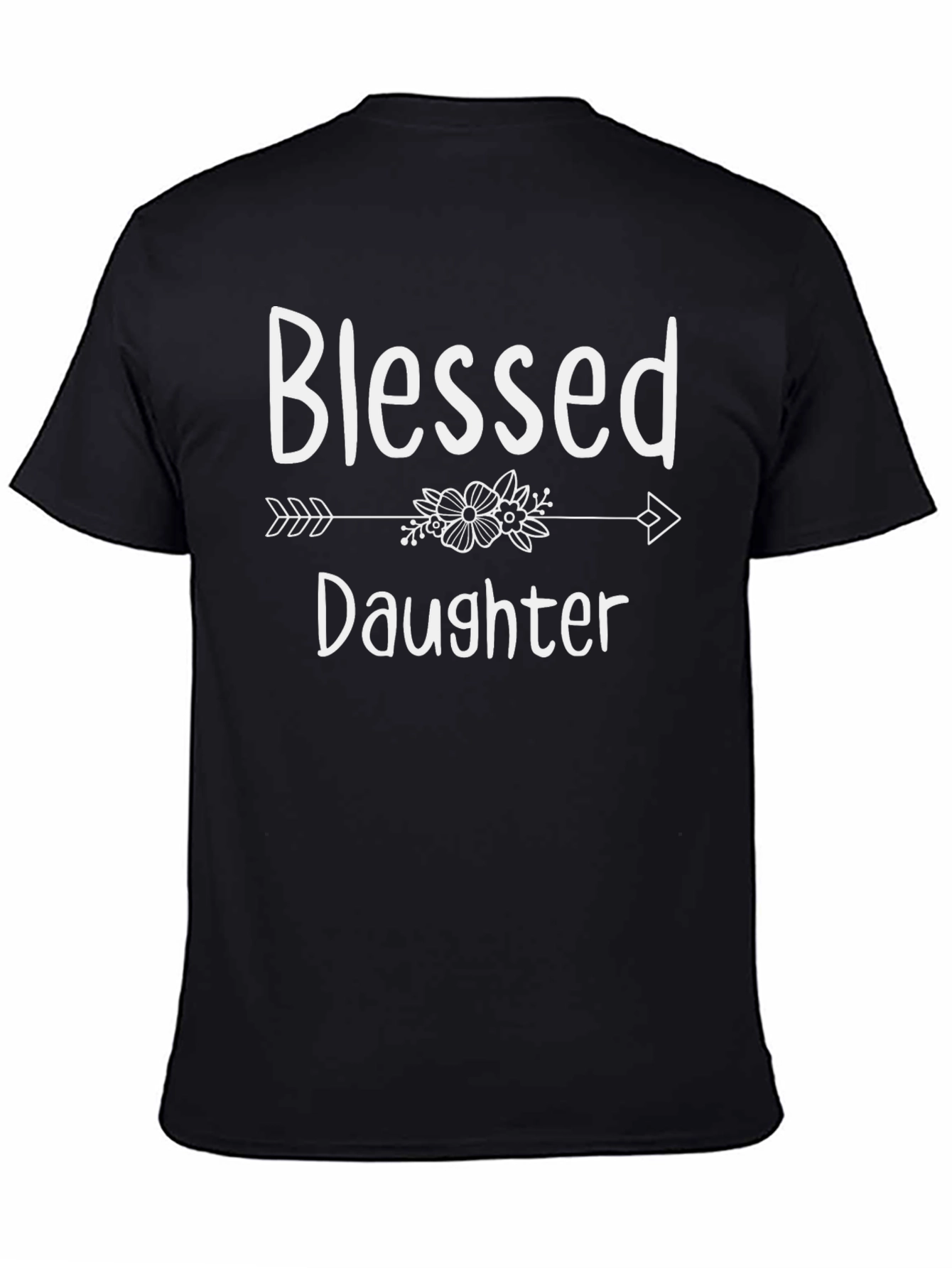 Blessed Daughter Graphic Tee - Black Cotton Shirt