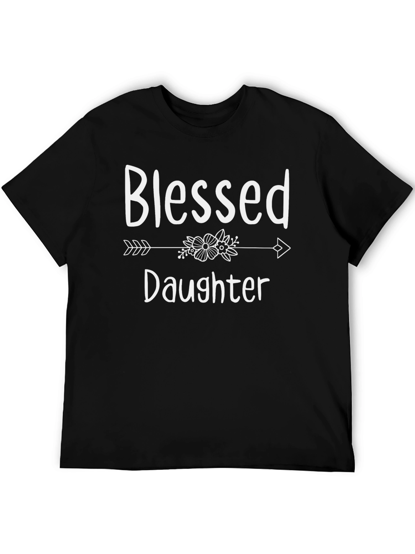 Blessed Daughter Graphic Tee - Black Cotton Shirt