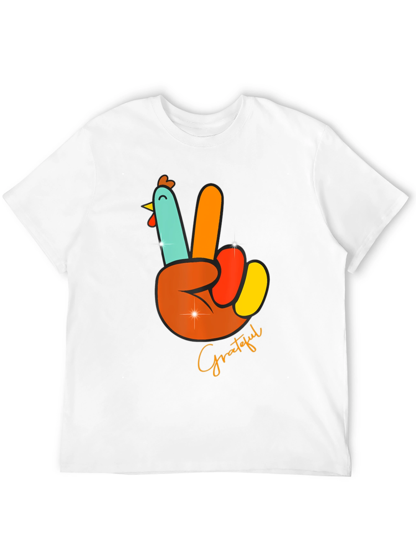 Grateful Turkey Peace Sign T-Shirt