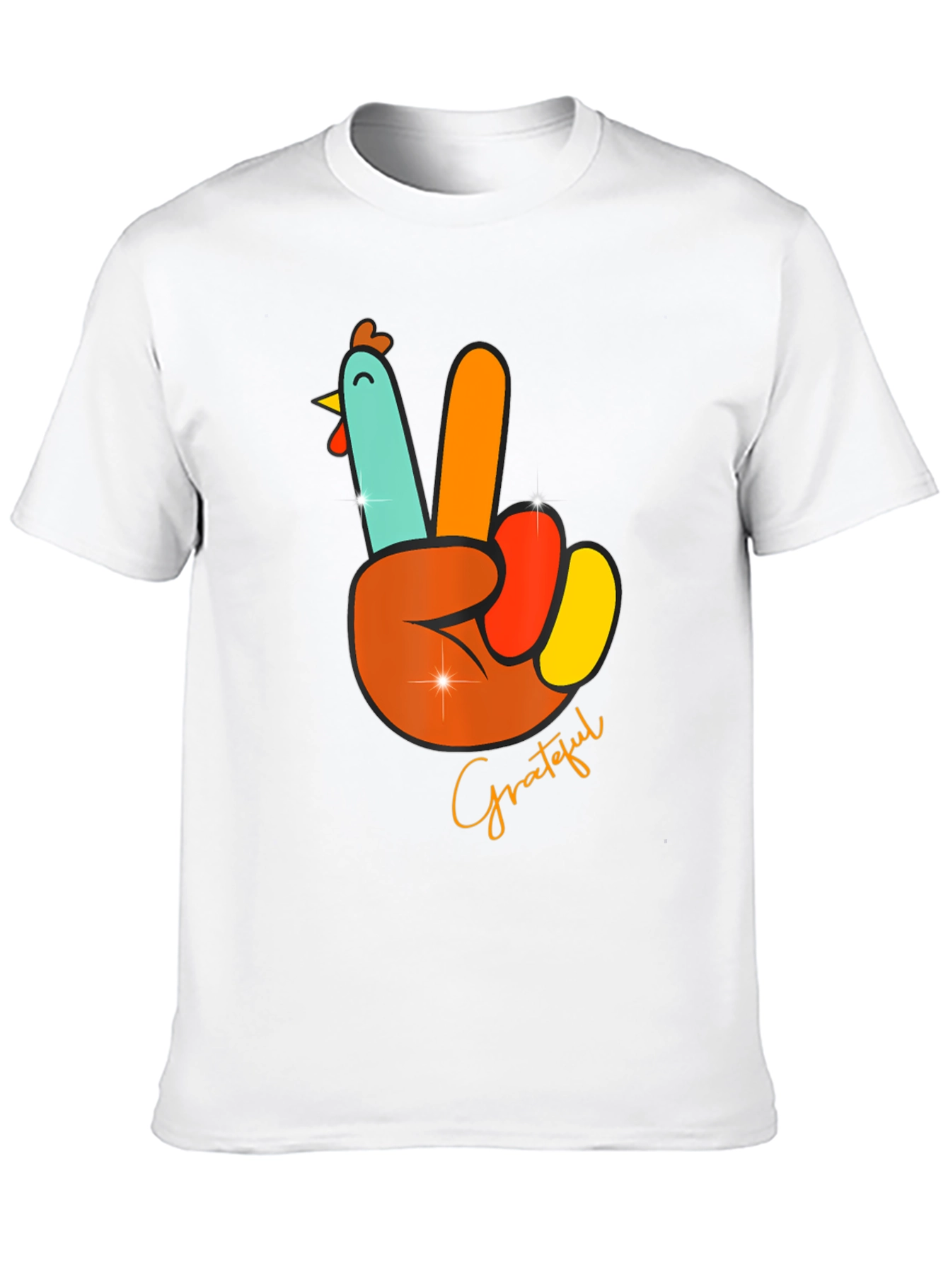 Grateful Turkey Peace Sign T-Shirt