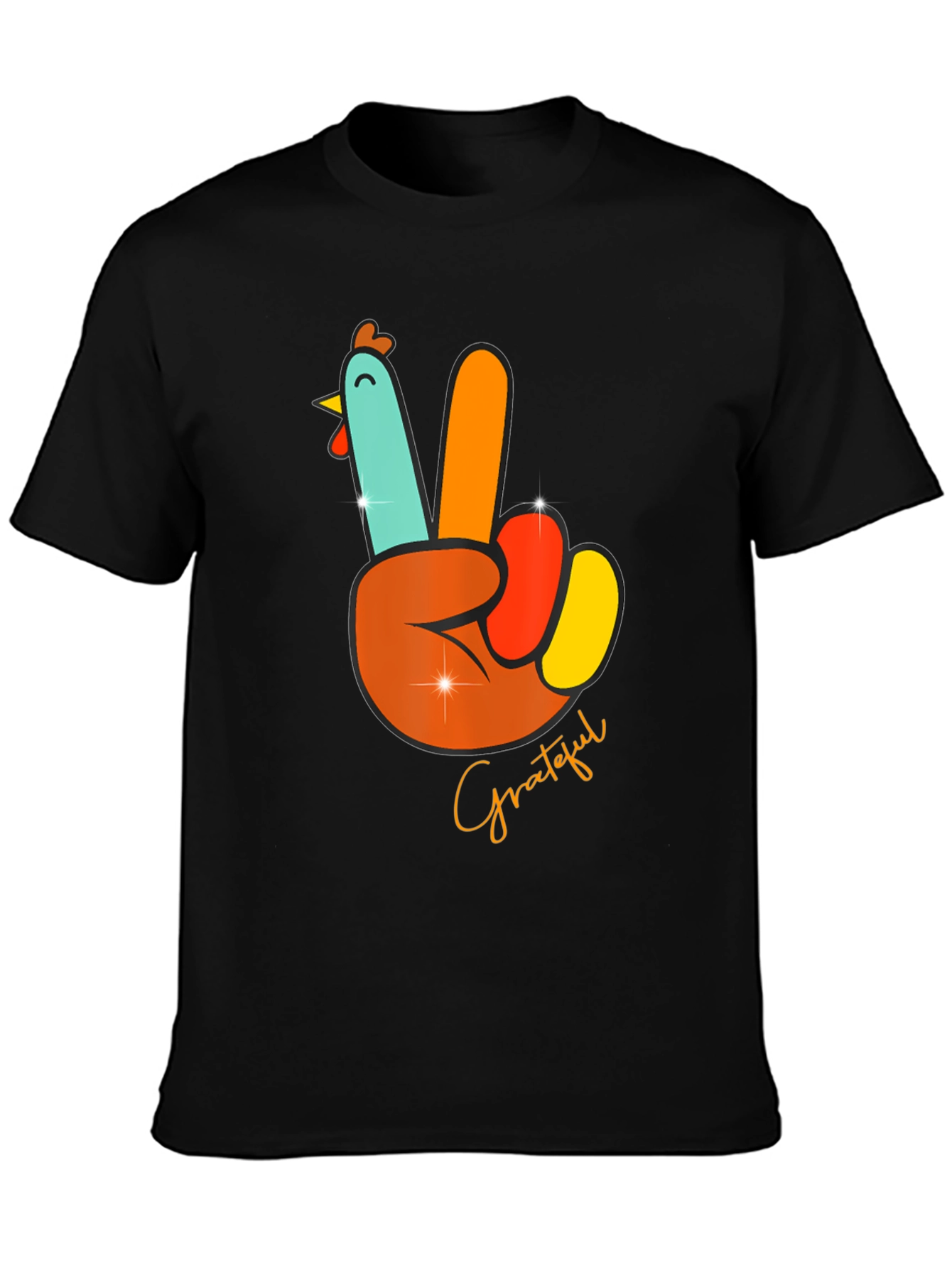 Grateful Turkey Peace Sign T-Shirt