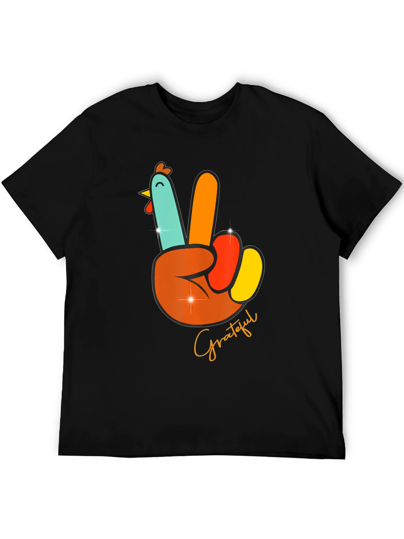 Grateful Turkey Peace Sign T-Shirt