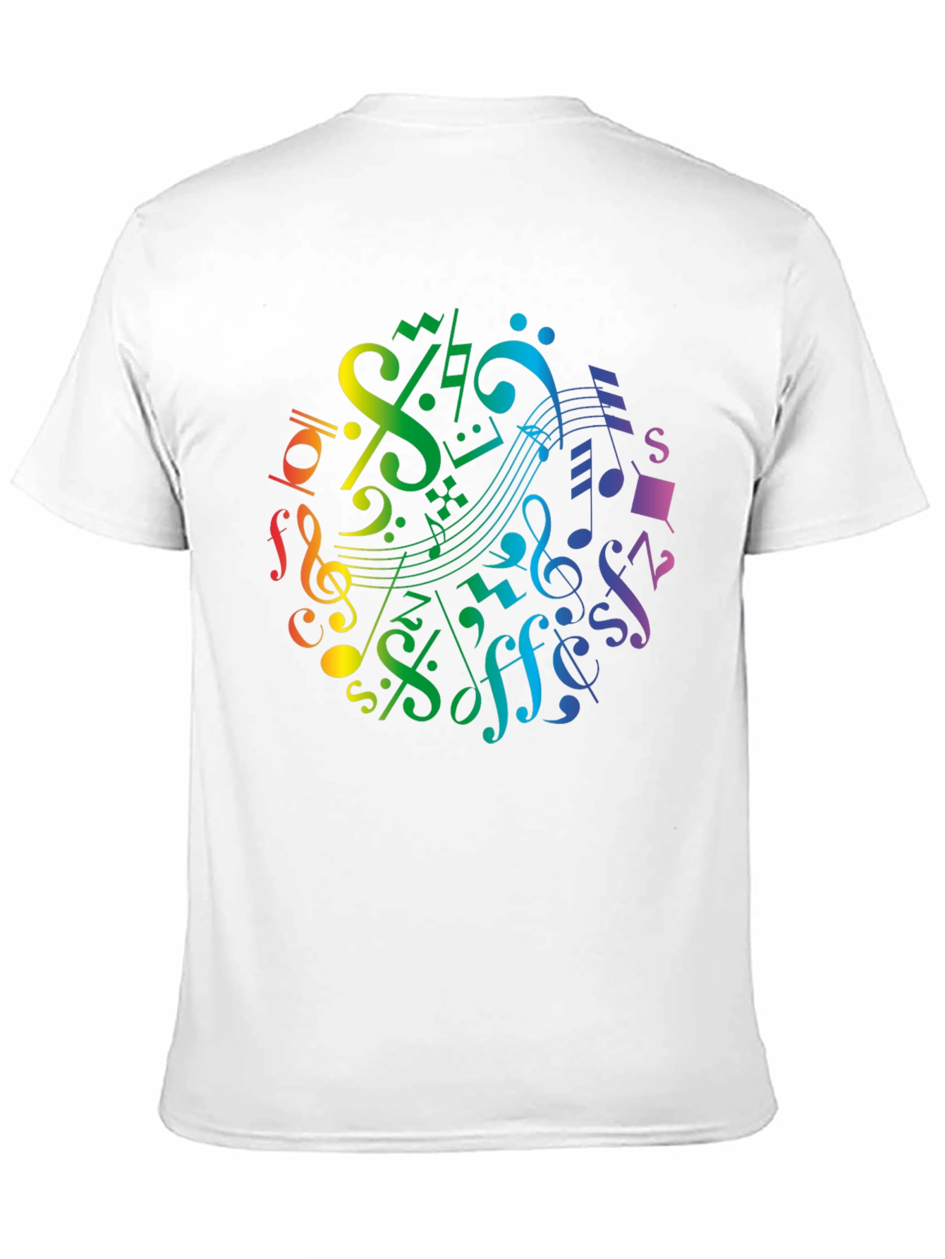 Rainbow Music Notes Graphic T-Shirt