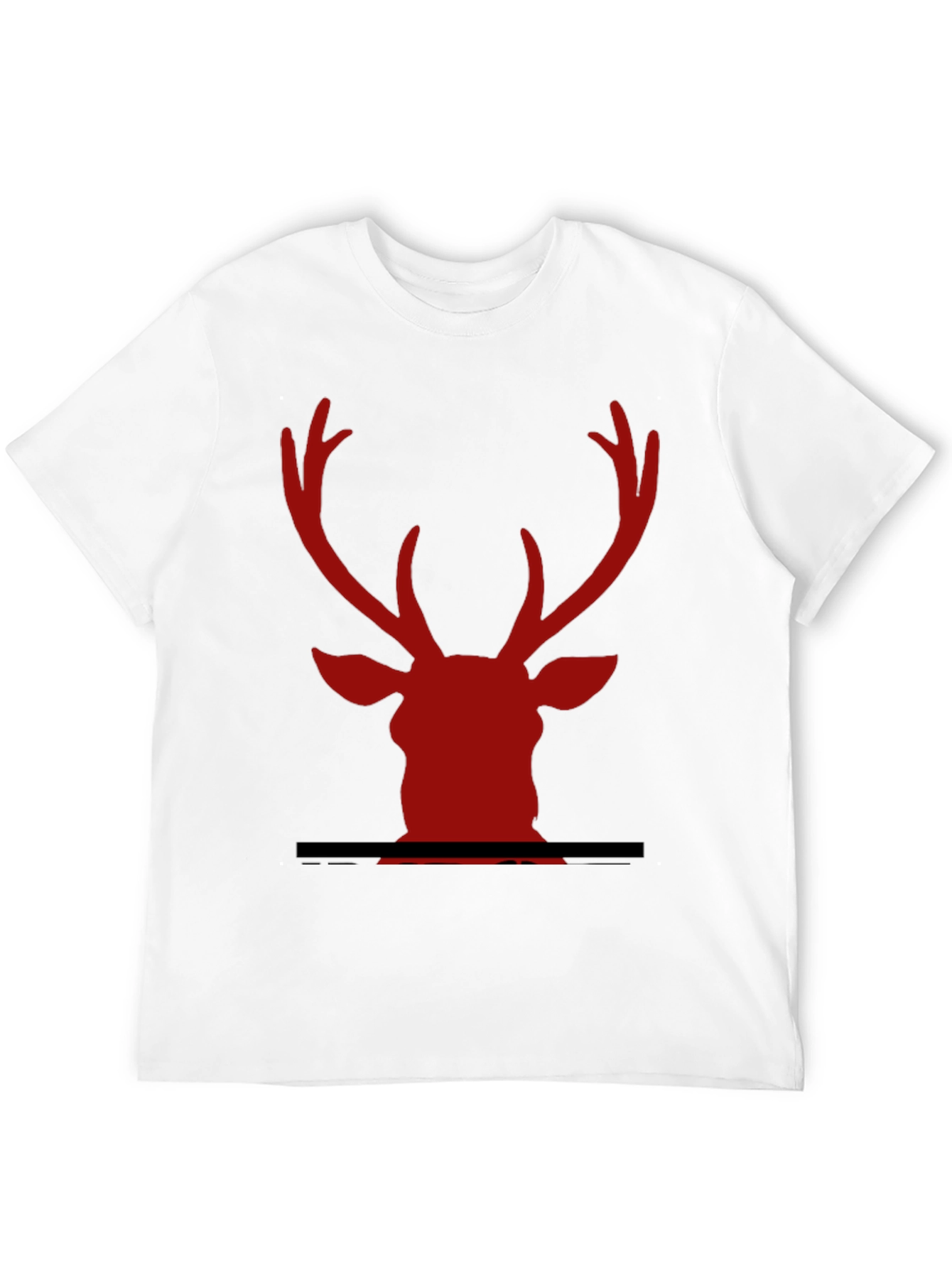 Red Deer Head Graphic Black T-Shirt