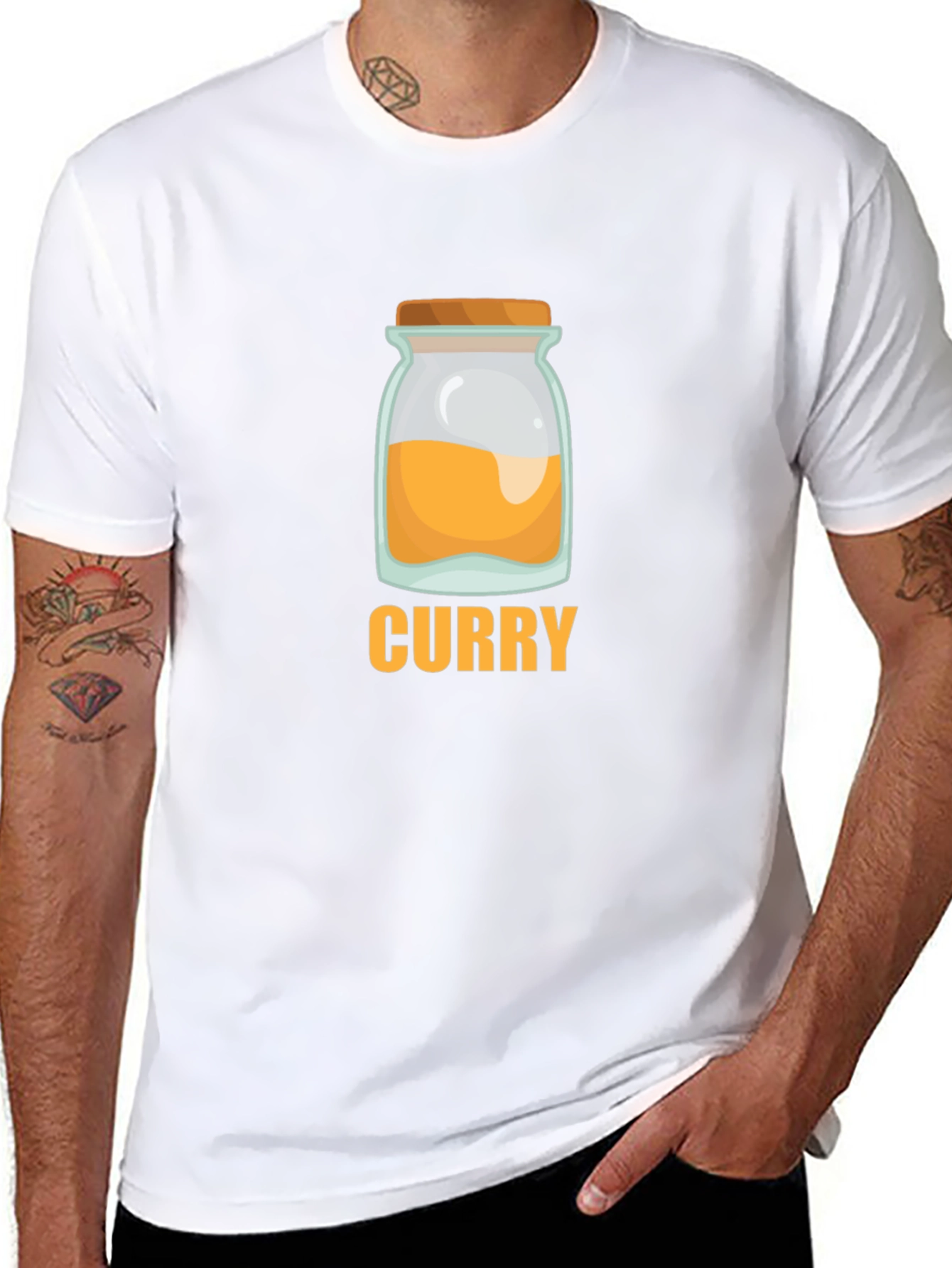Curry Jar Graphic T-Shirt - Unique Foodie Tee