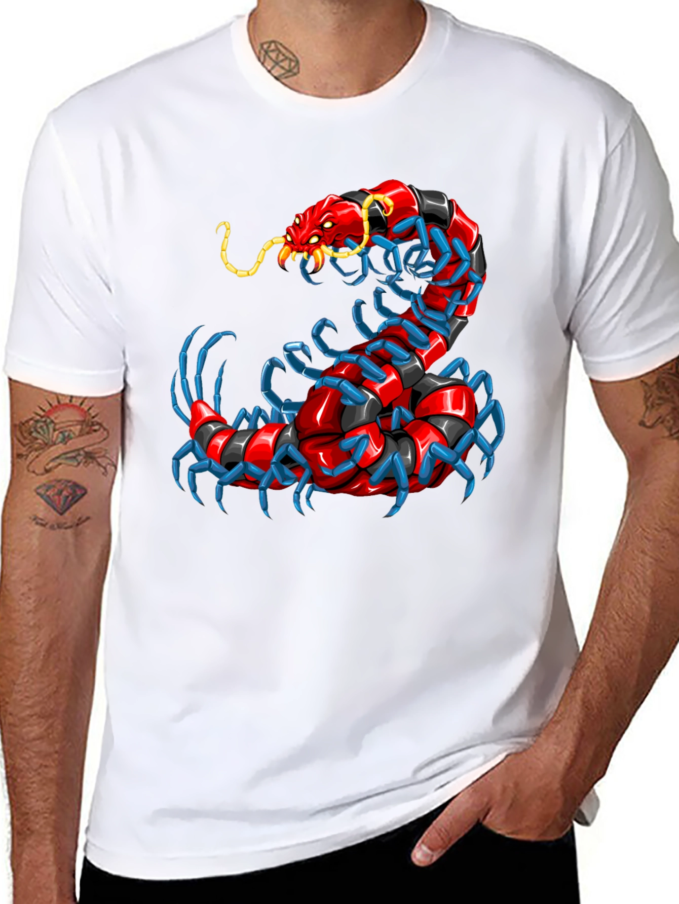 Centipede Graphic T-Shirt - Unique Bug Design