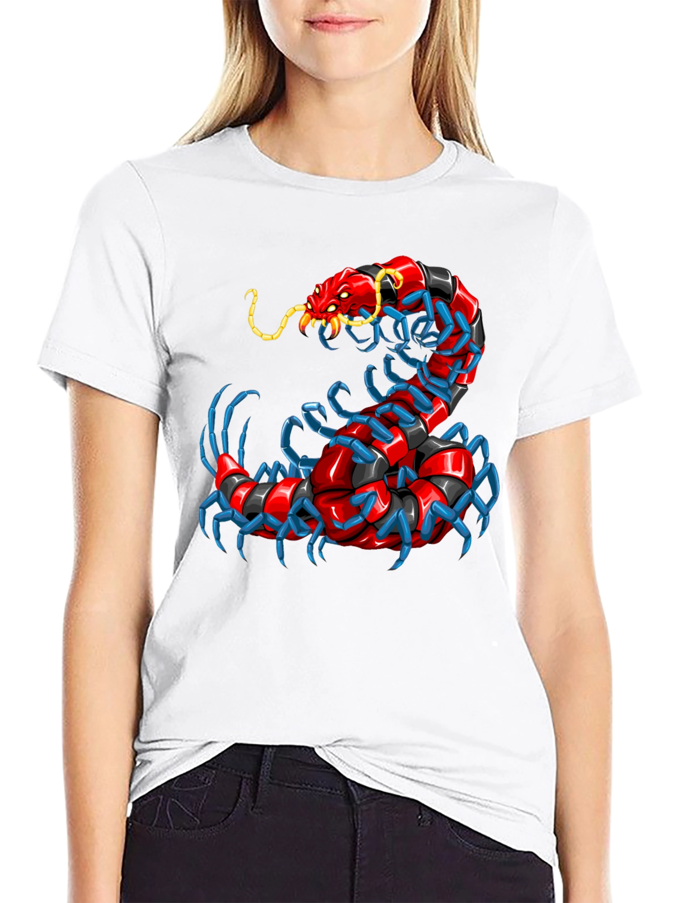 Centipede Graphic T-Shirt - Unique Bug Design