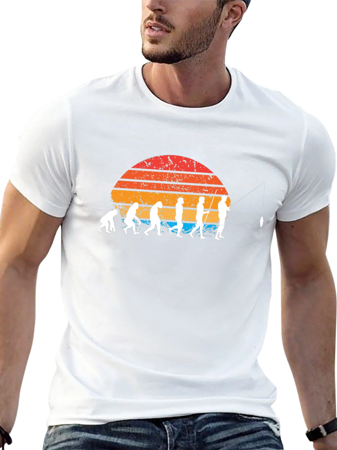 Evolution of Fishing T-Shirt - Retro Style