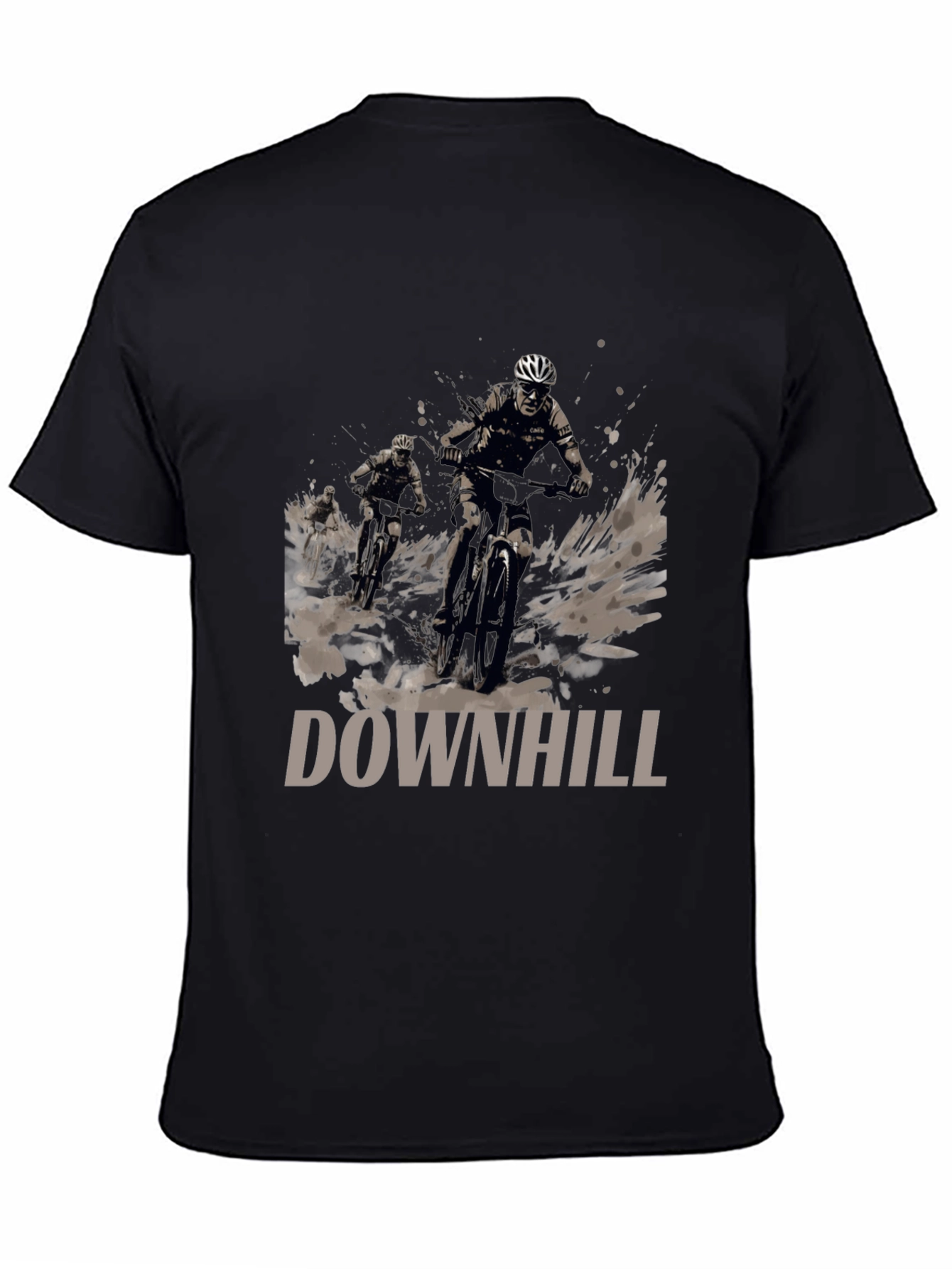 Downhill Mountain Biking Graphic Tee - Black