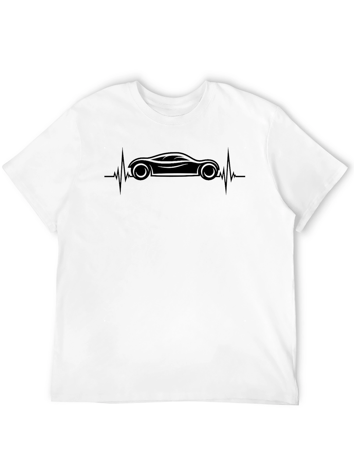 Car Heartbeat T-Shirt - Black Cotton Tee