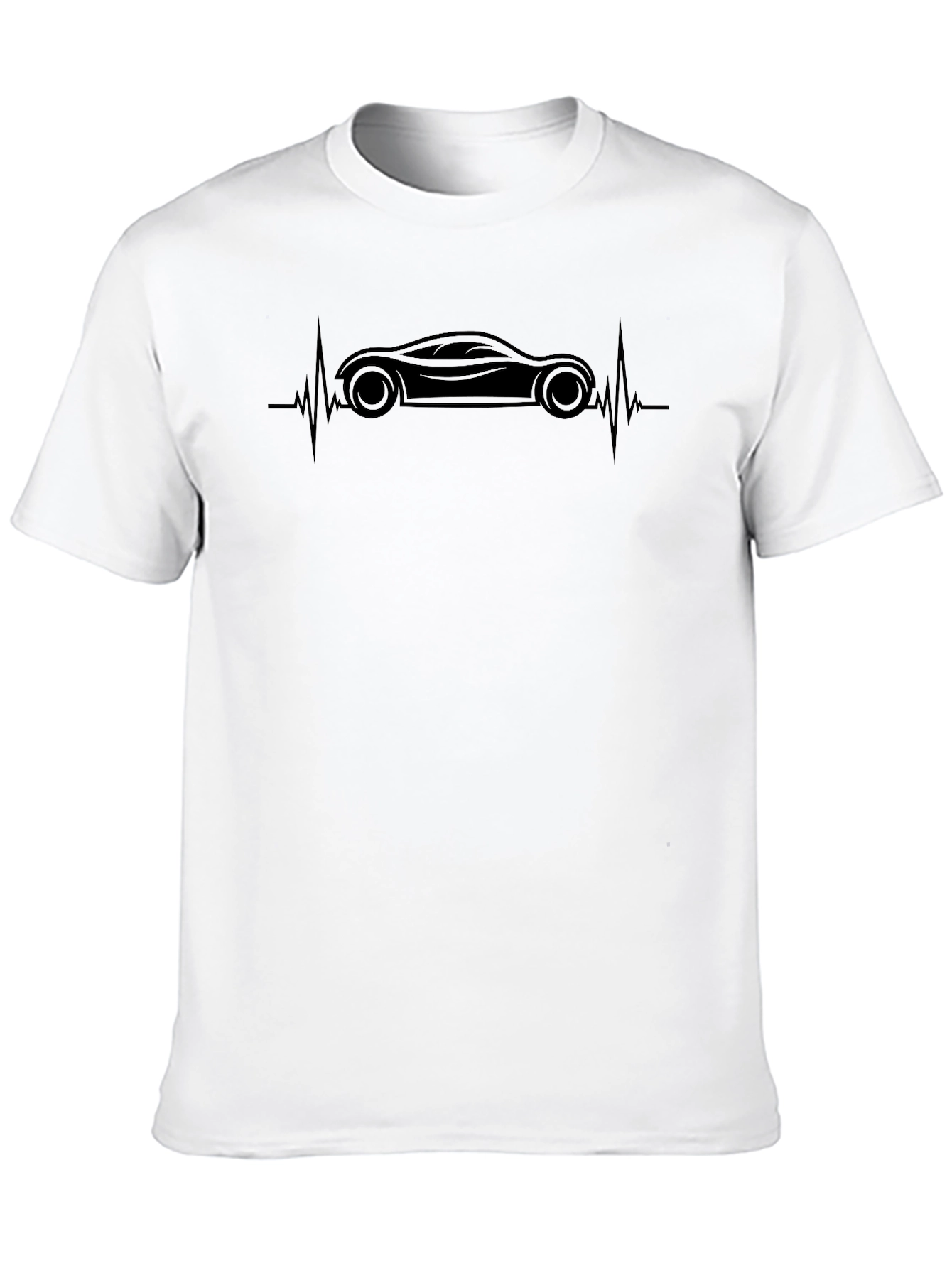 Car Heartbeat T-Shirt - Black Cotton Tee
