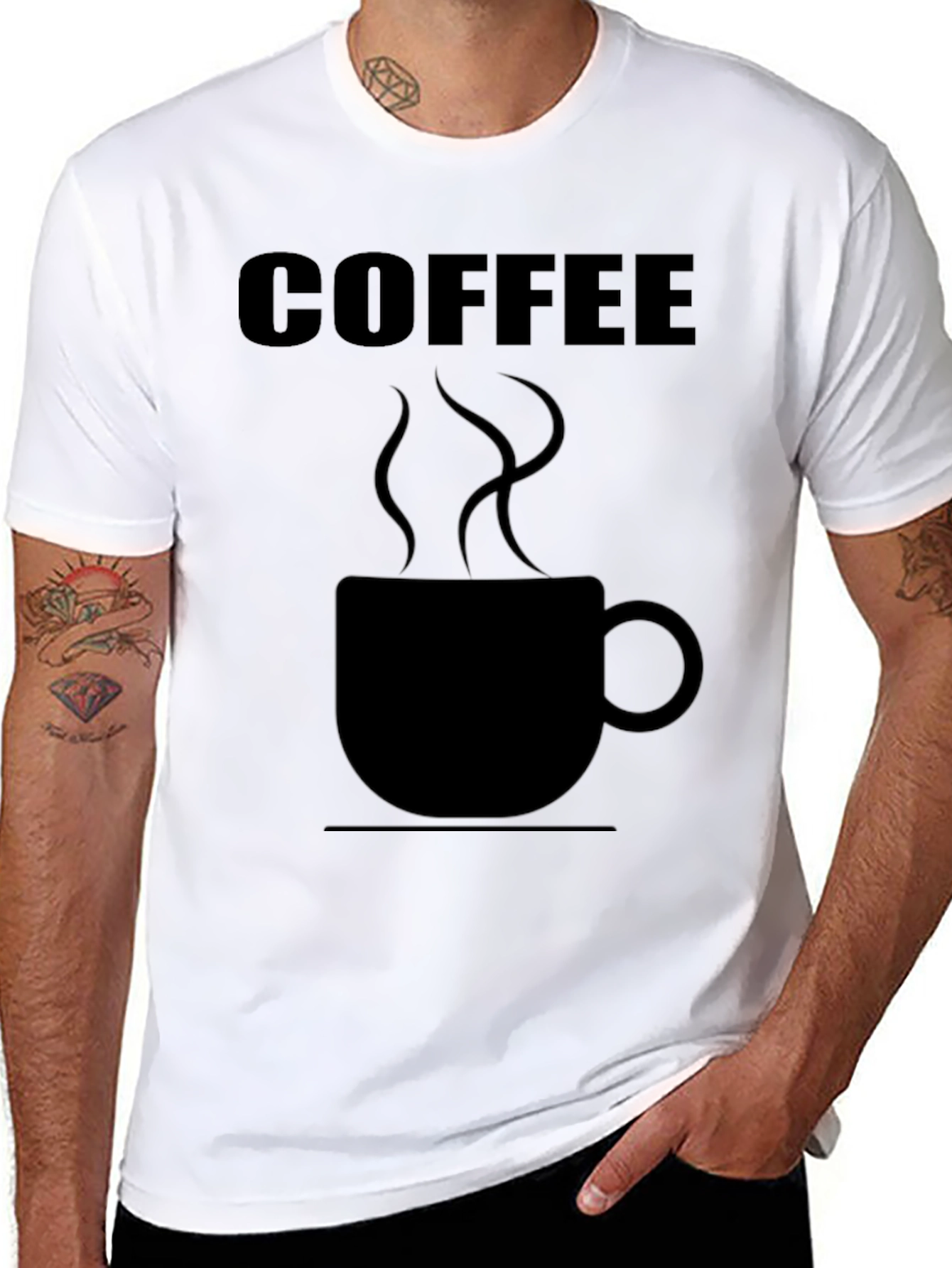 Coffee Graphic Tee - Black Cotton Shirt