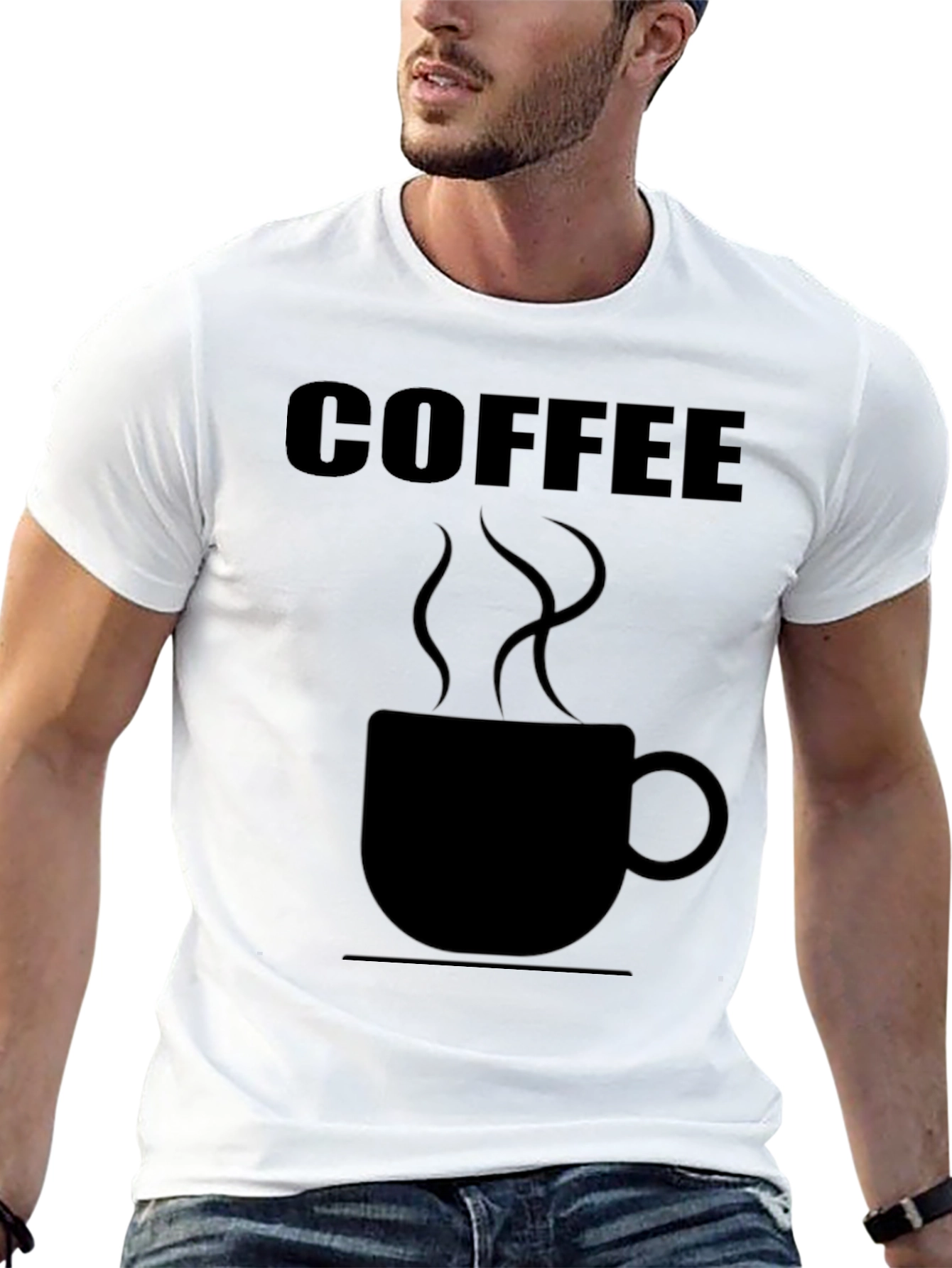 Coffee Graphic Tee - Black Cotton Shirt