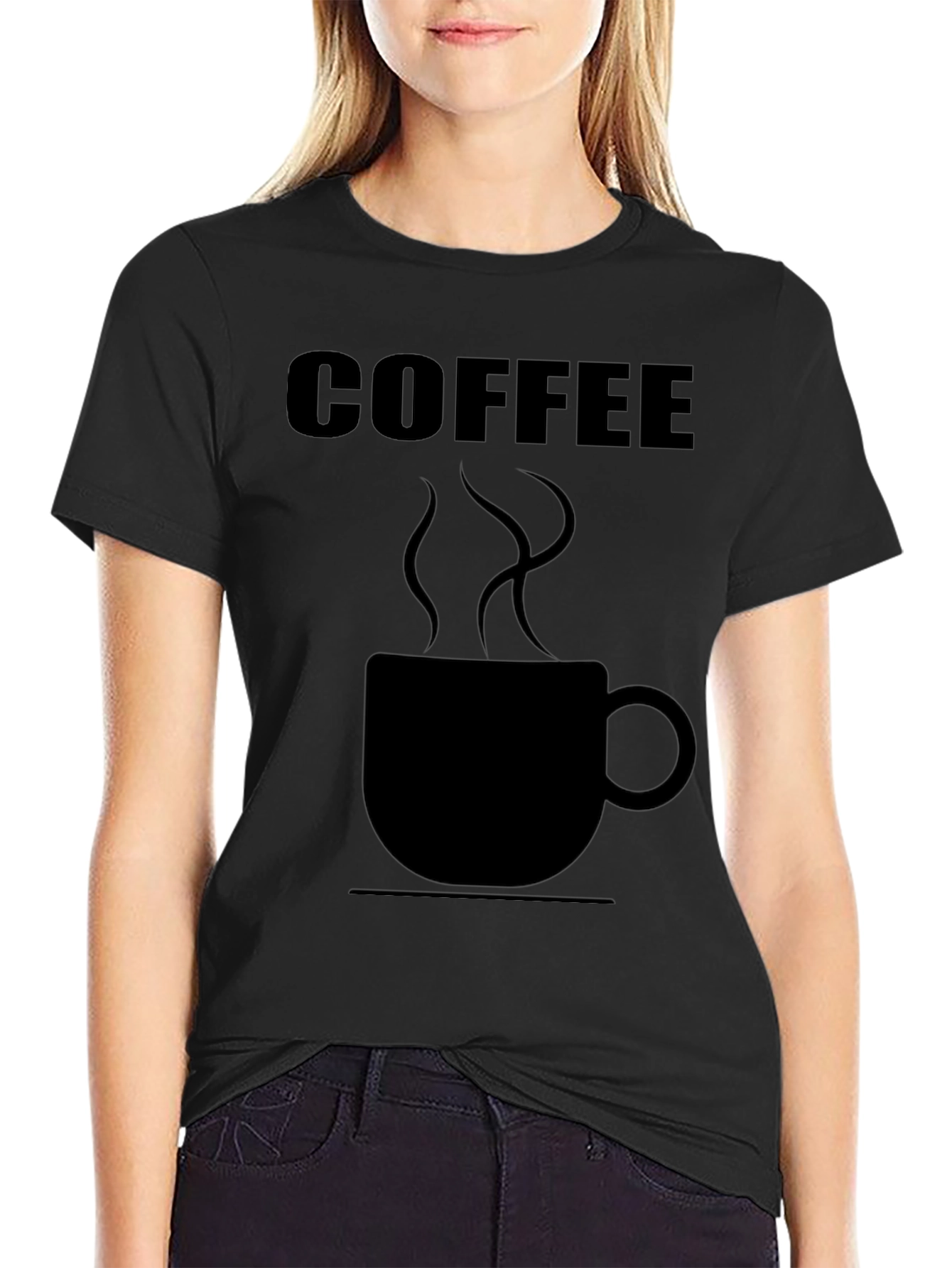 Coffee Graphic Tee - Black Cotton Shirt