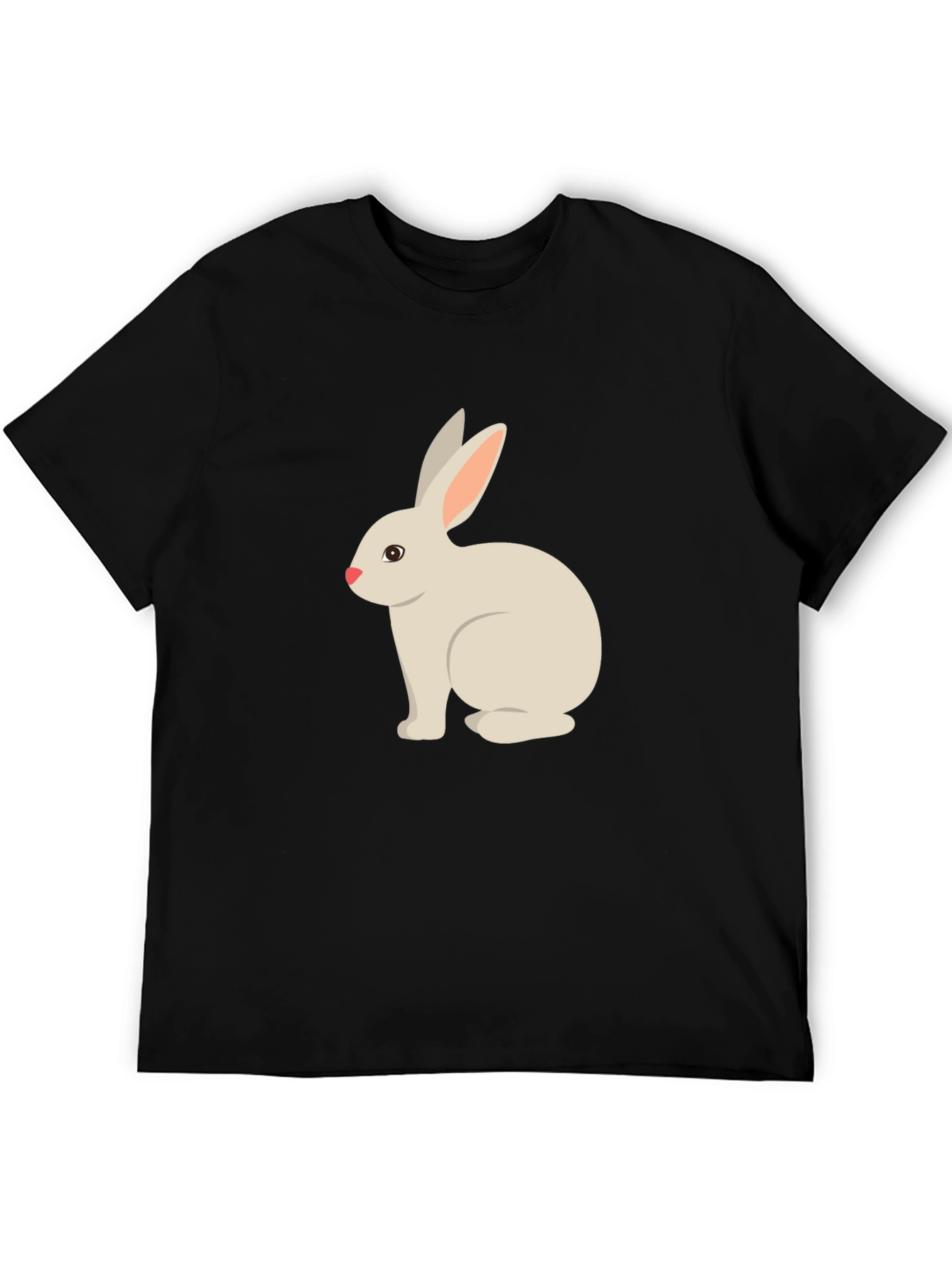 Cute Bunny Graphic Tee - Black T-Shirt