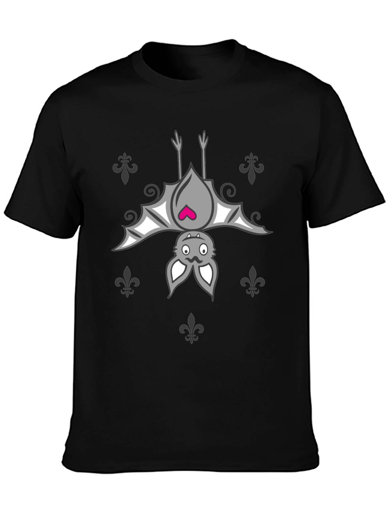 Cute Bat Graphic Black T-Shirt - Unisex