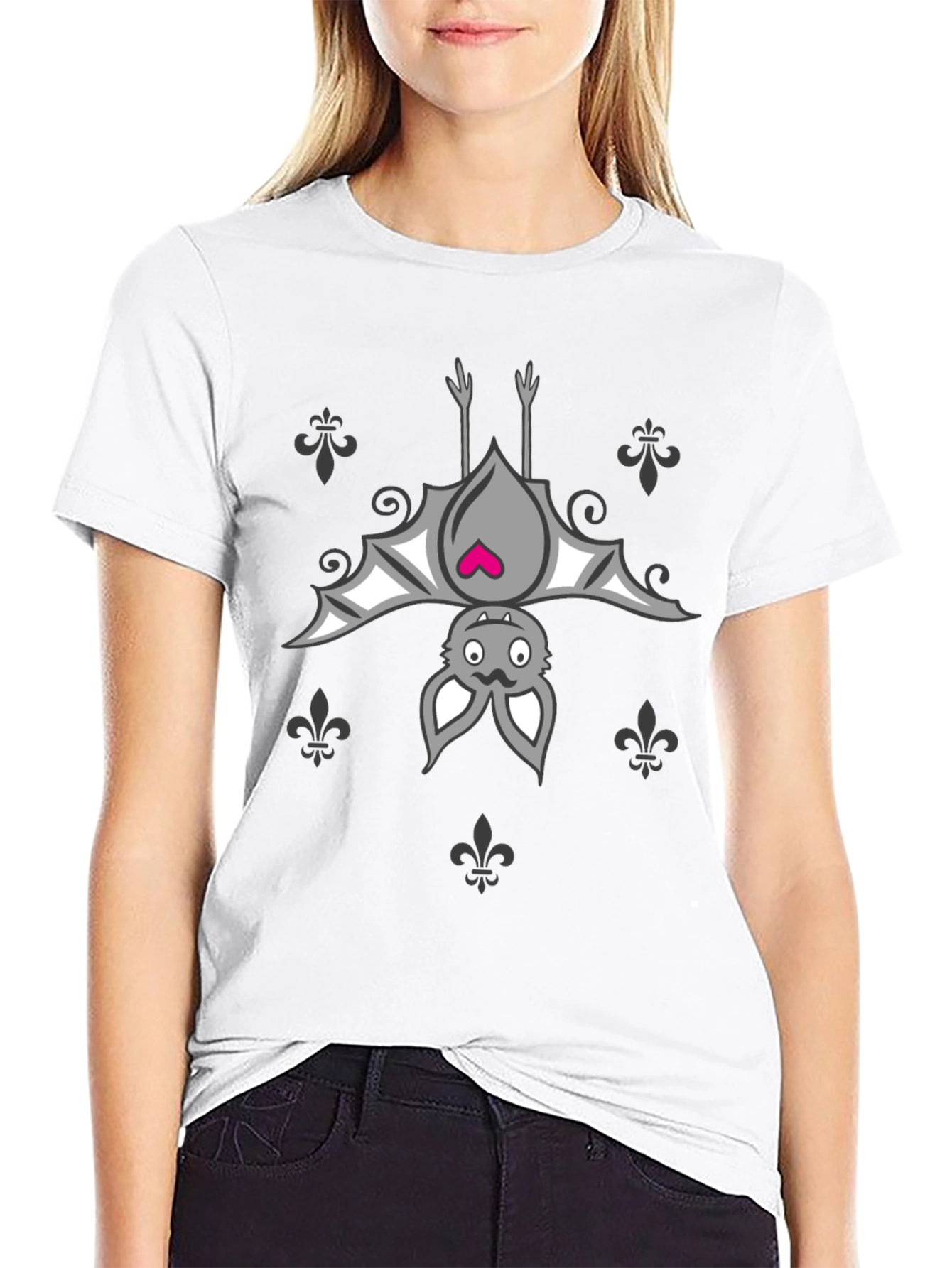 Cute Bat Graphic Black T-Shirt - Unisex