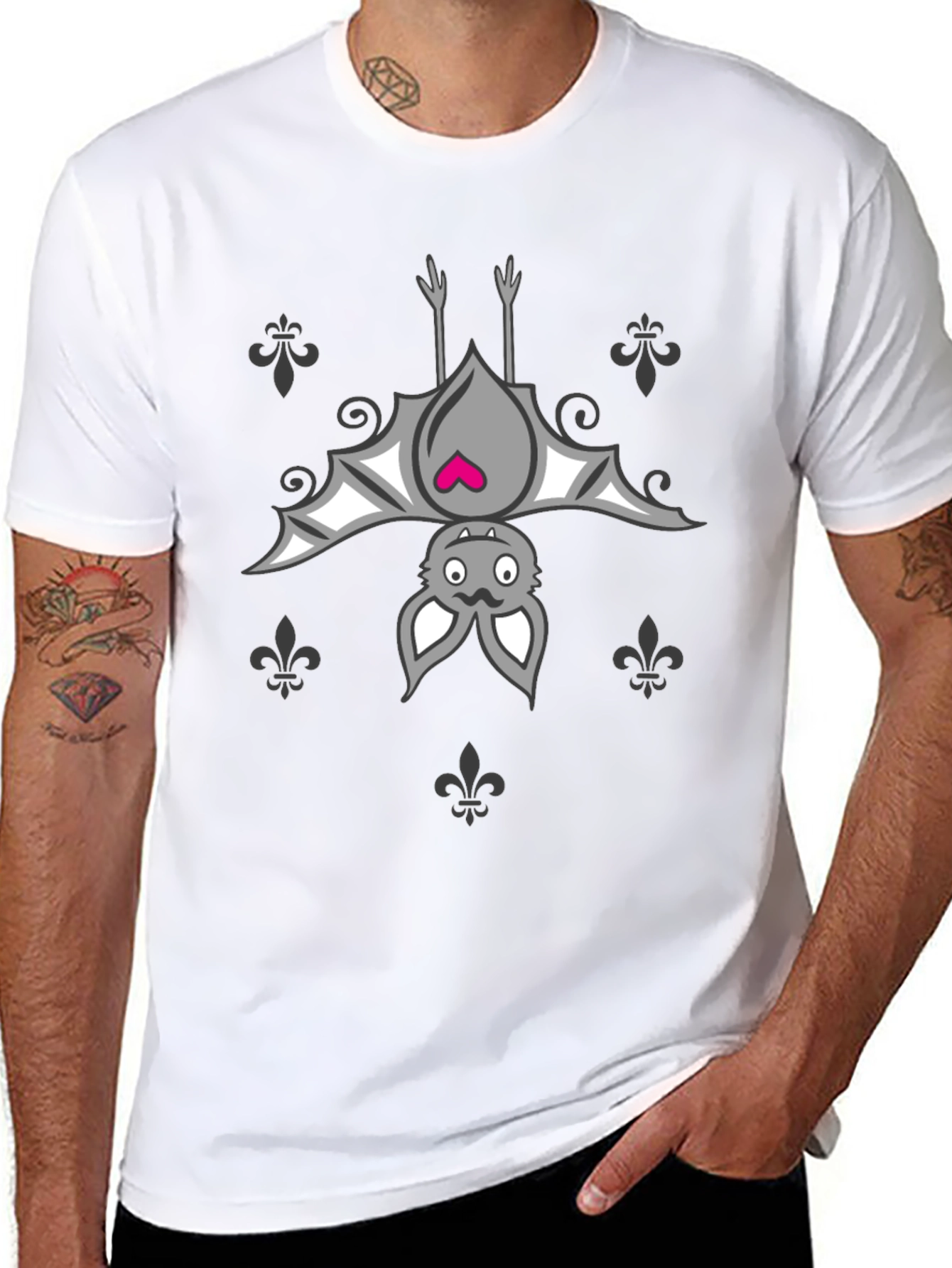 Cute Bat Graphic Black T-Shirt - Unisex