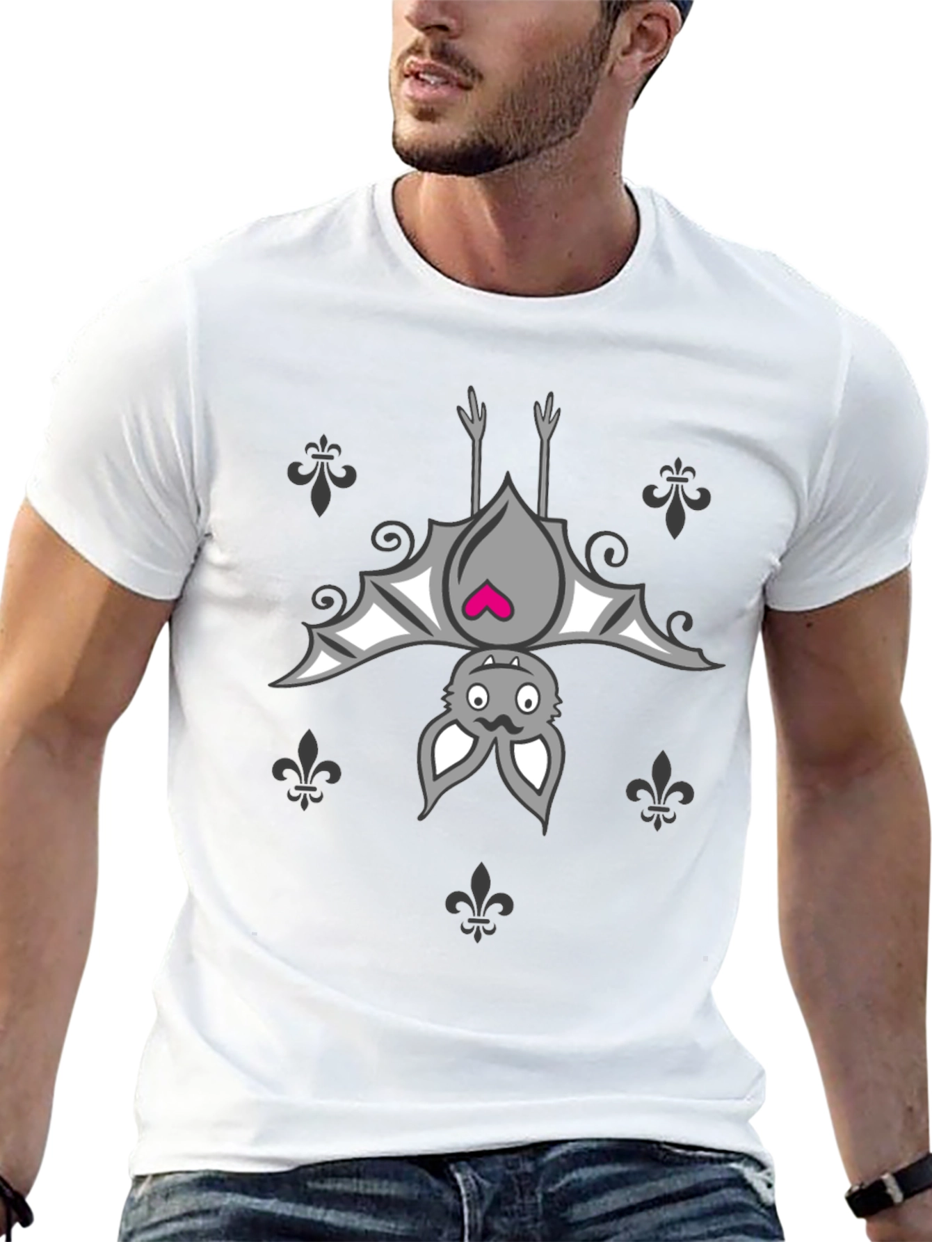 Cute Bat Graphic Black T-Shirt - Unisex