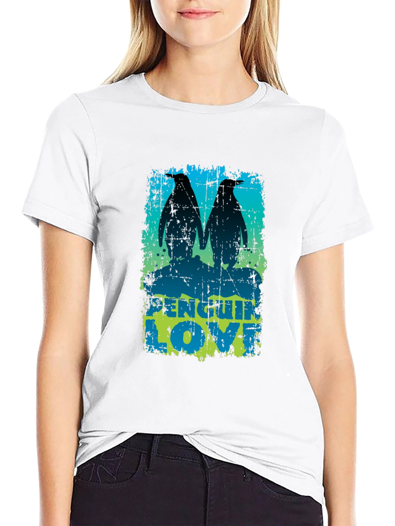 Penguin Love Graphic Tee - Cute Couple Design