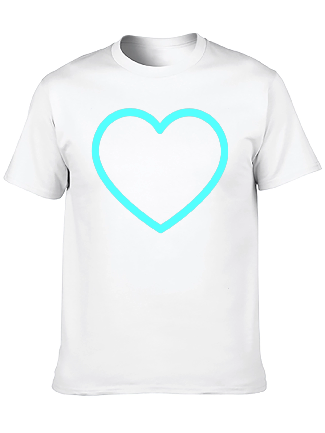 Black T-Shirt with Neon Blue Heart Graphic