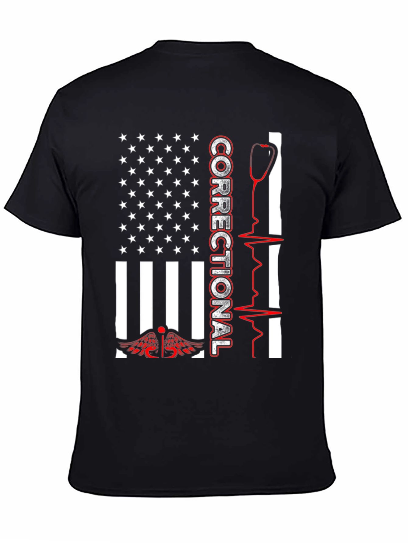 Correctional Nurse USA Flag T-Shirt