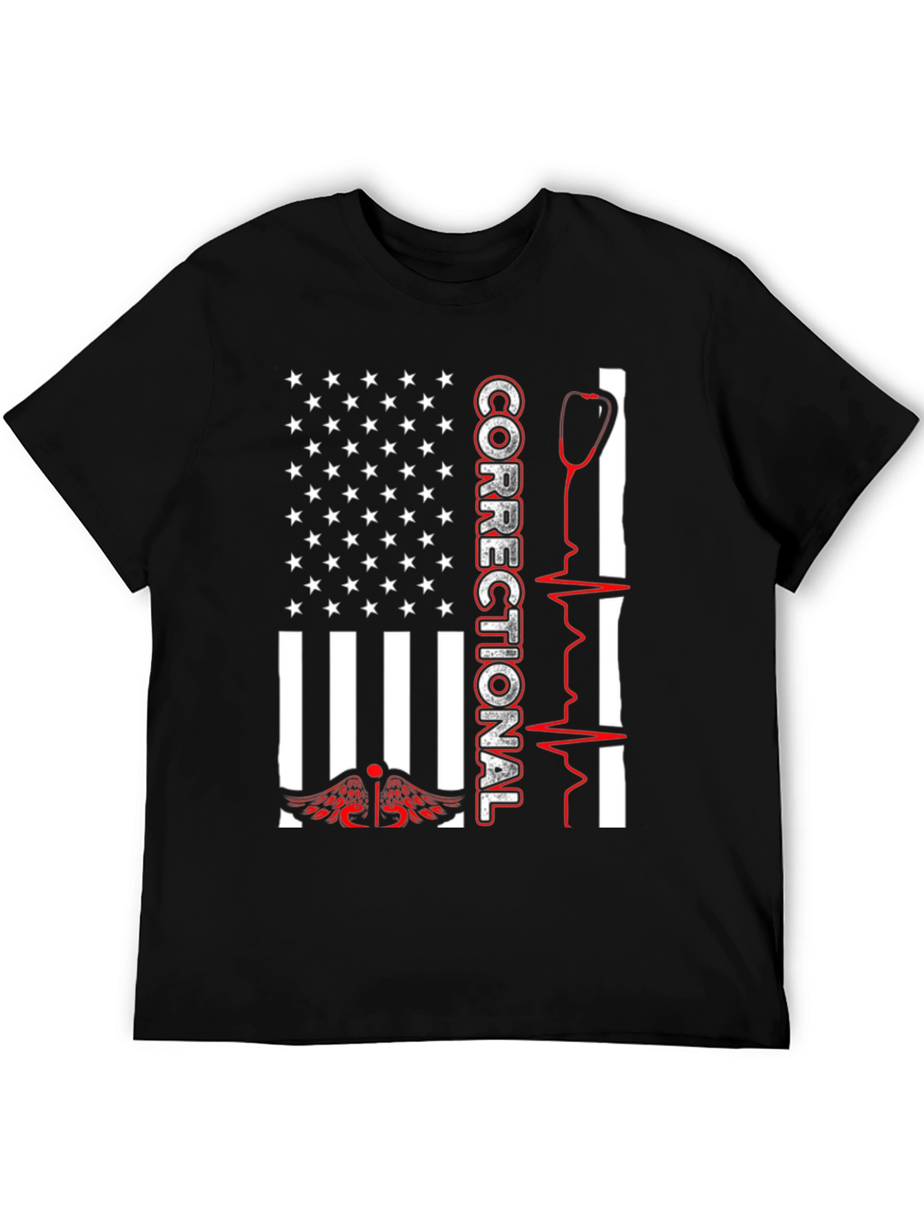 Correctional Nurse USA Flag T-Shirt
