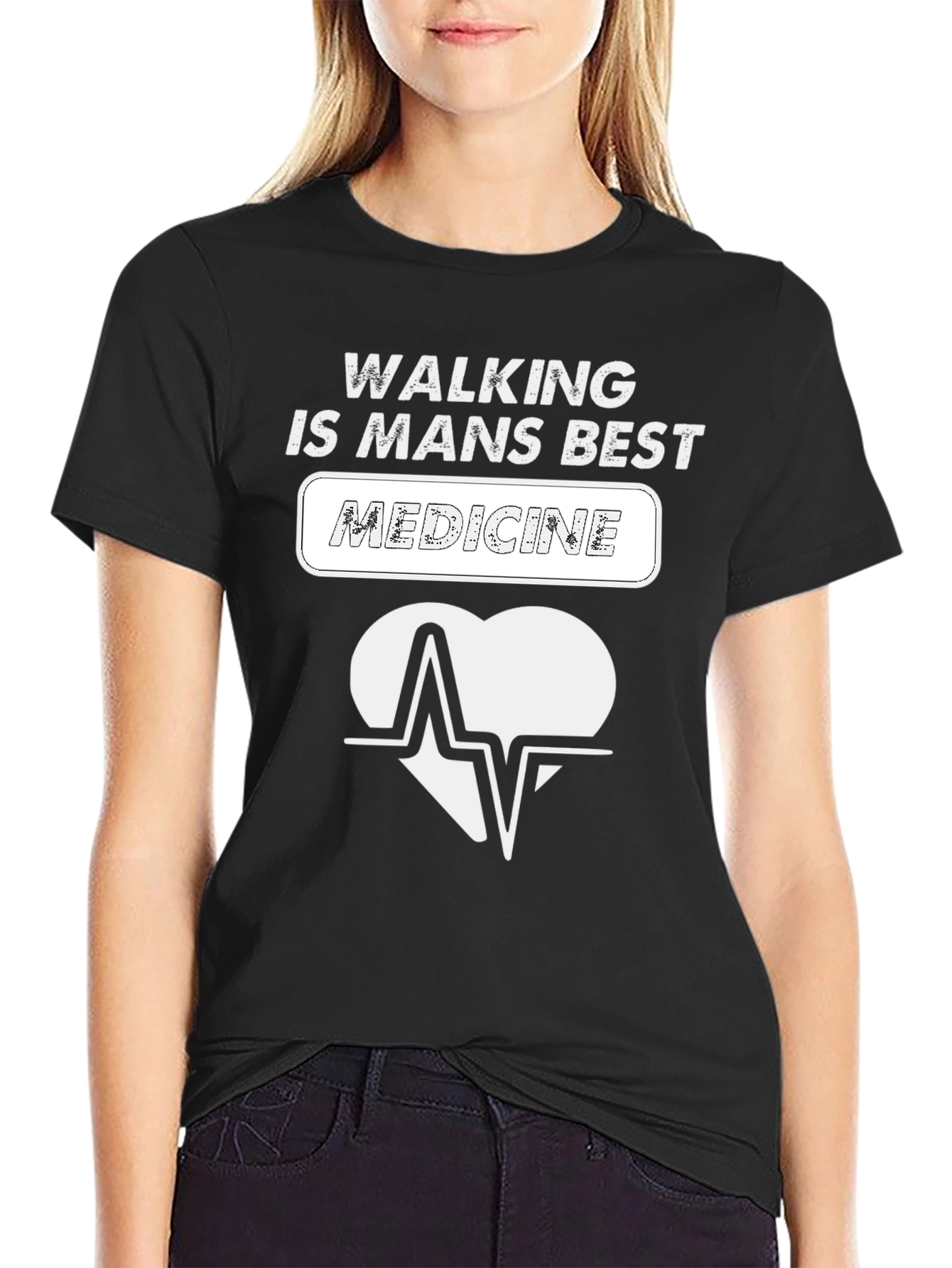 Walking Medicine T-Shirt - Heartbeat Design
