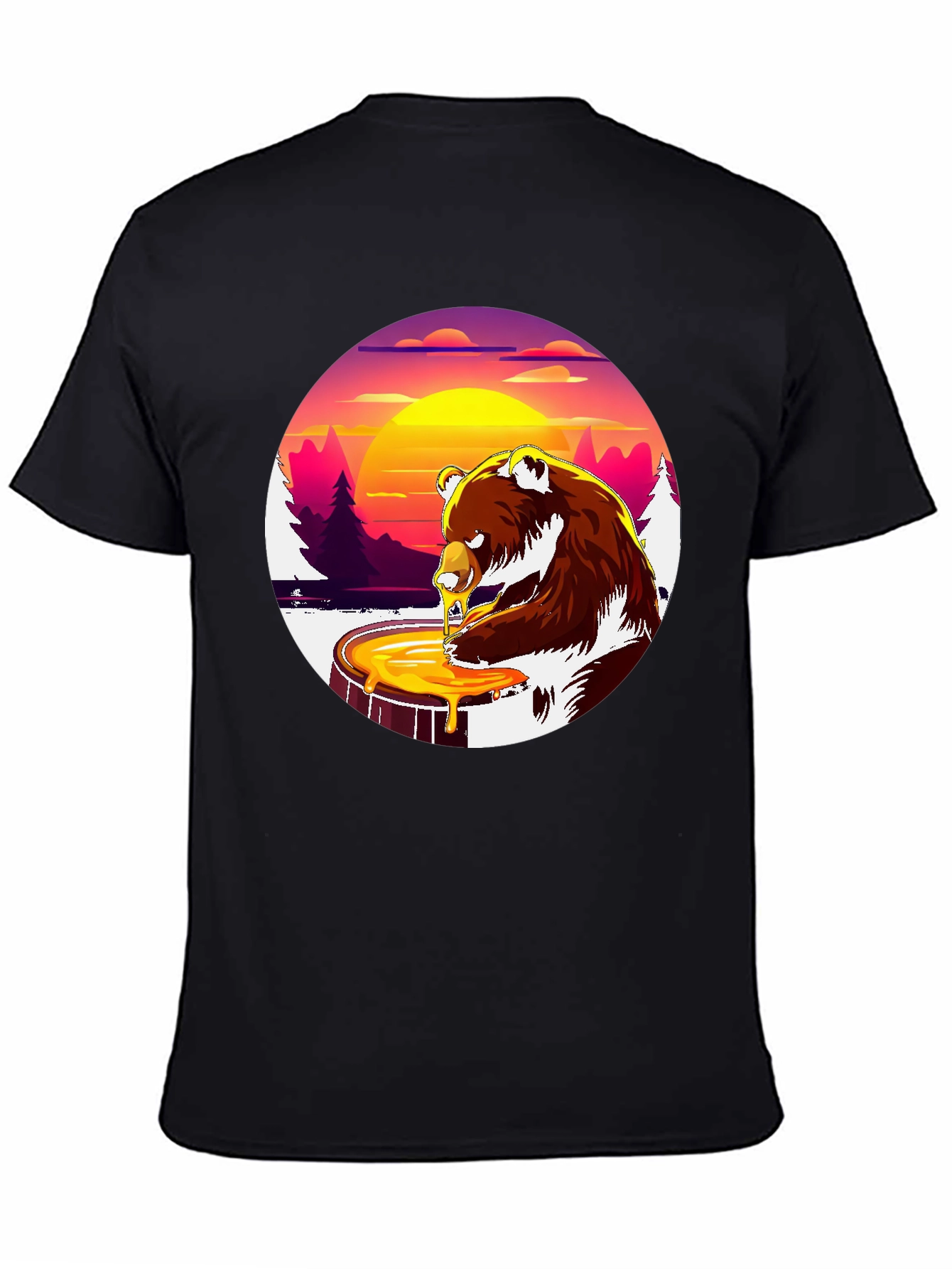 Bear Honey T-Shirt - Black Graphic Tee