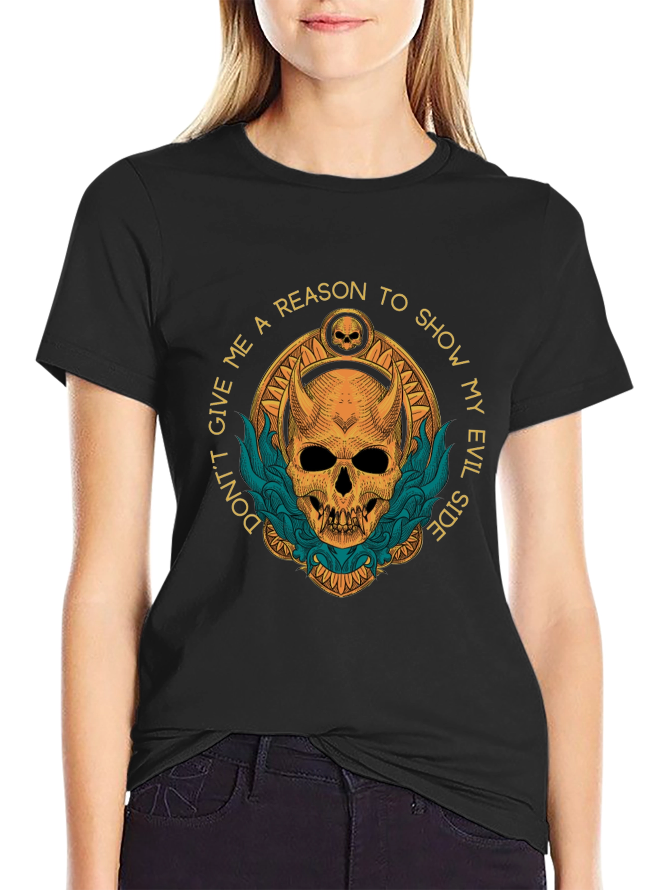 Evil Side Graphic T-Shirt - Skull Design