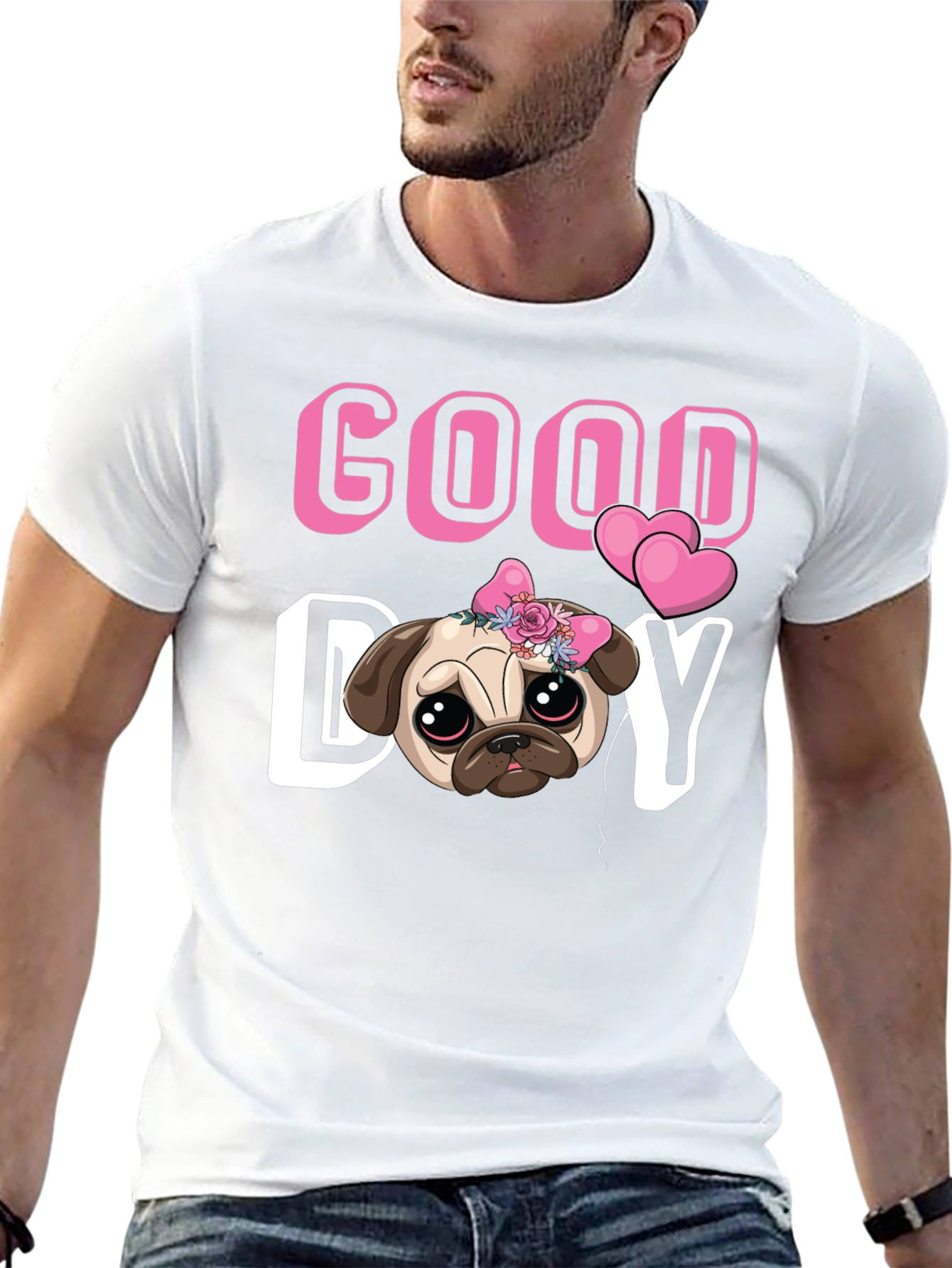 Good Day Pug T-Shirt - Cute Puppy Tee