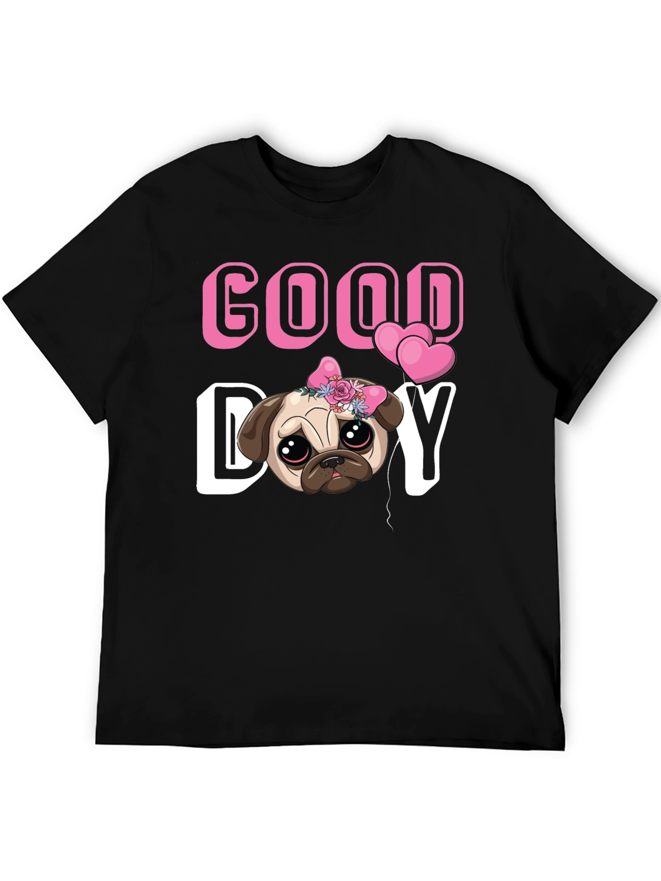 Good Day Pug T-Shirt - Cute Puppy Tee