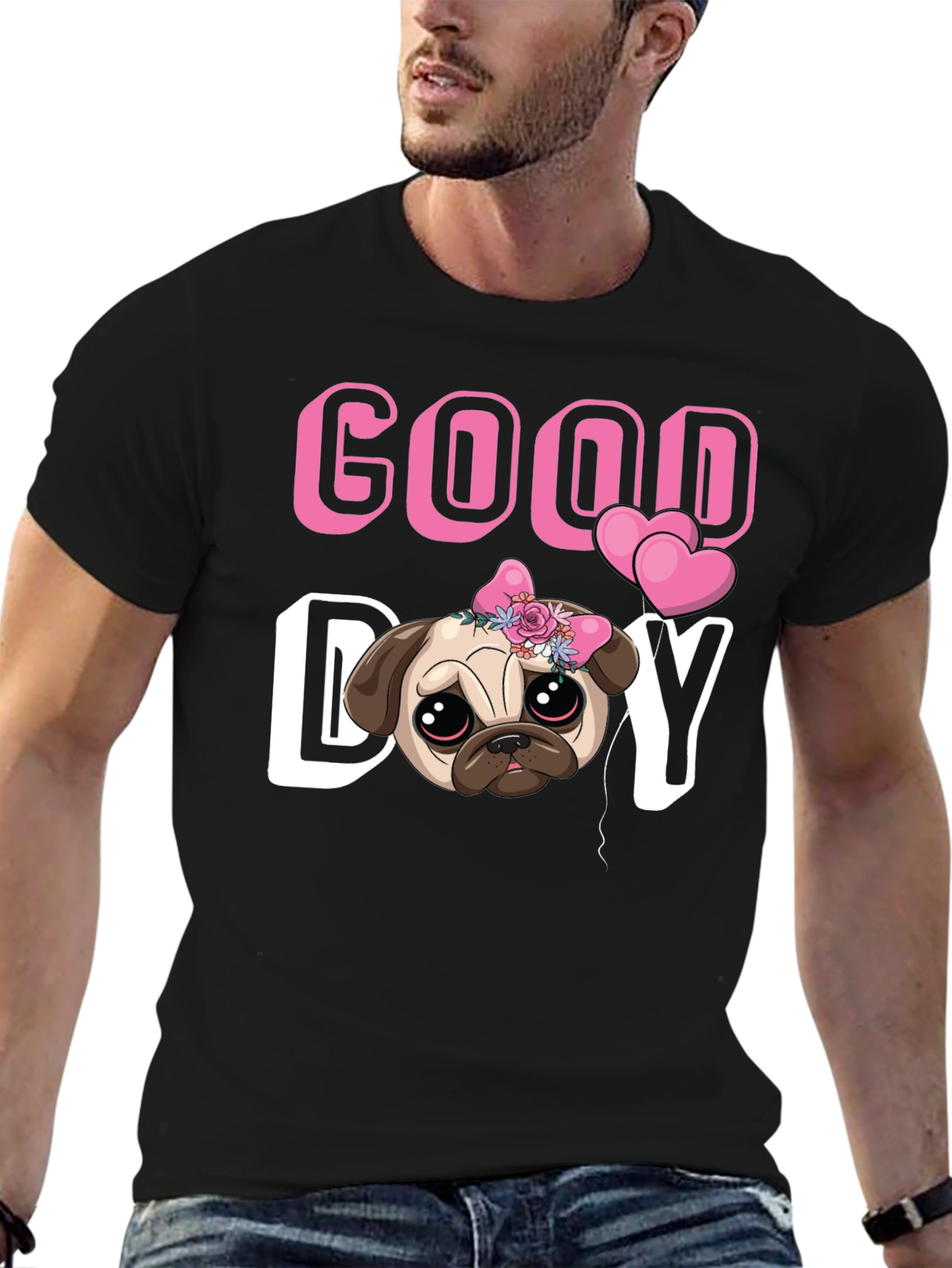 Good Day Pug T-Shirt - Cute Puppy Tee