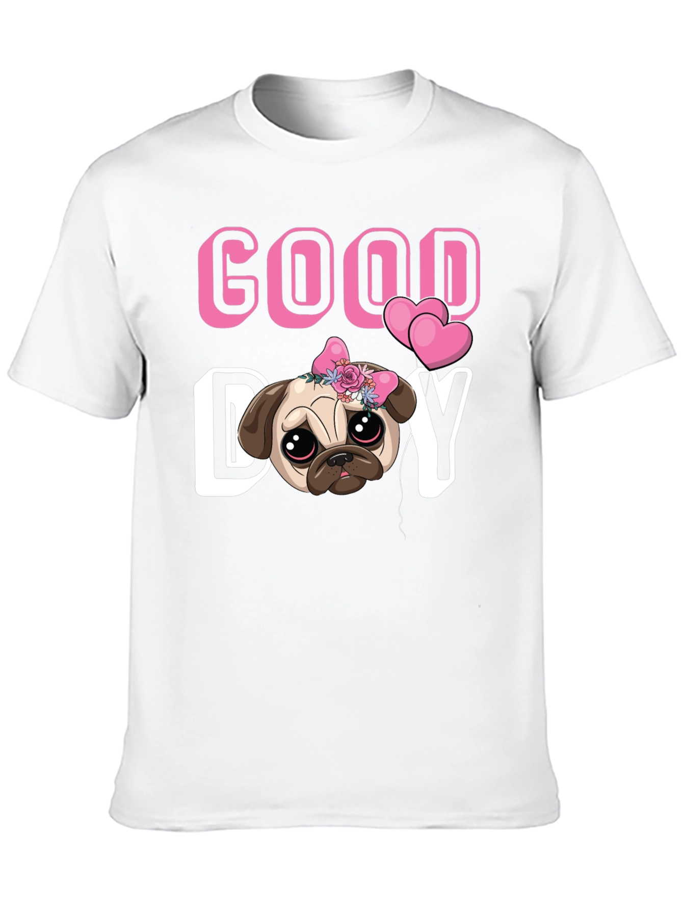 Good Day Pug T-Shirt - Cute Puppy Tee