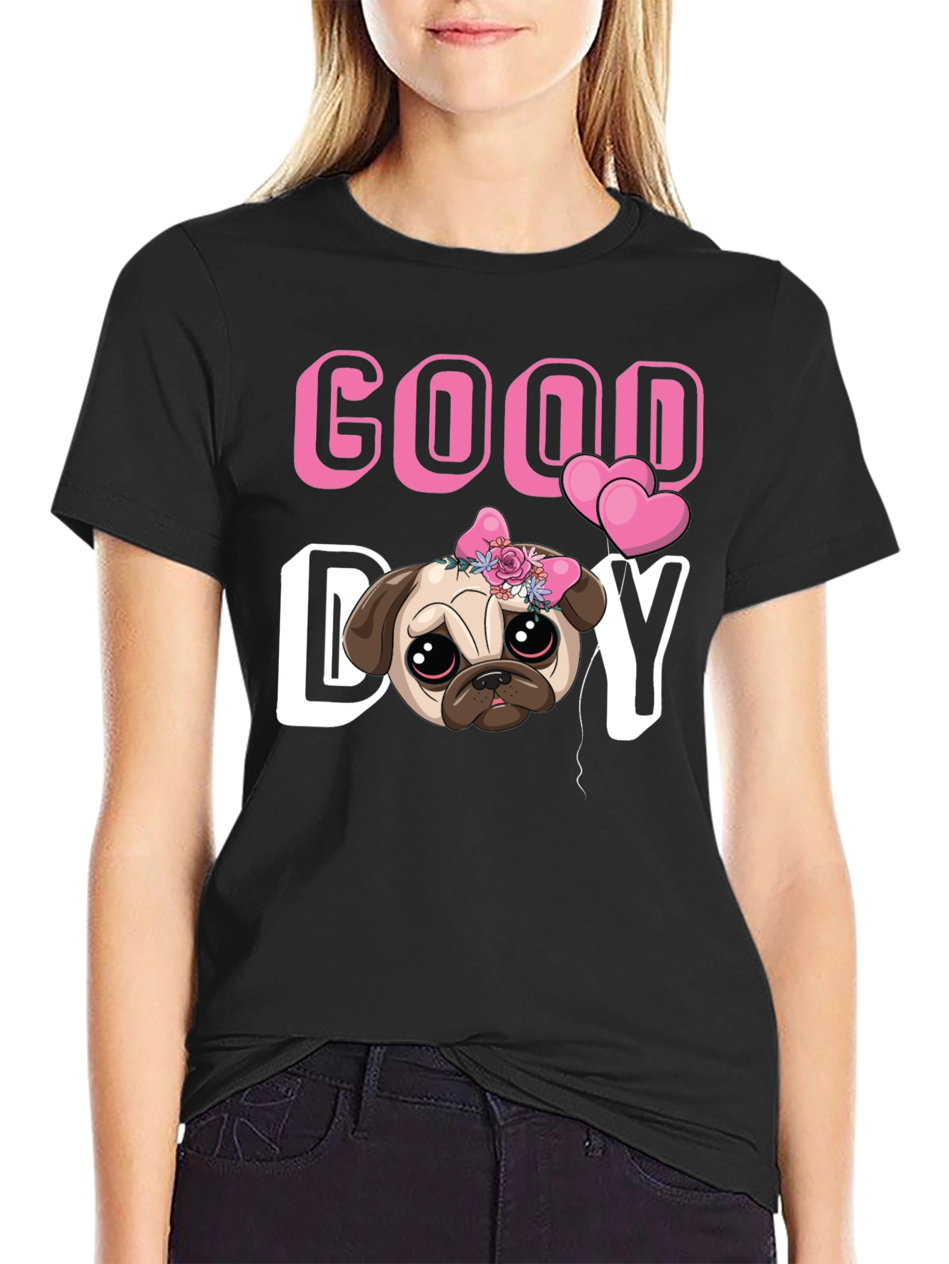 Good Day Pug T-Shirt - Cute Puppy Tee