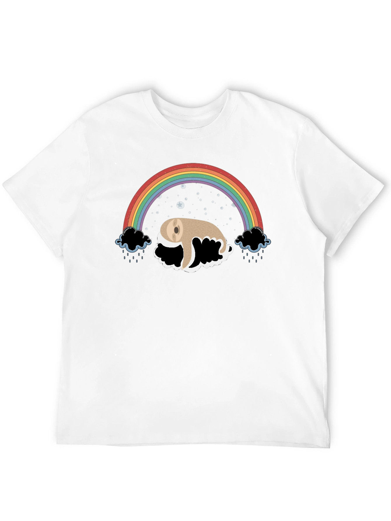 Rainbow Sloth Tee - Dreamy Graphic T-Shirt
