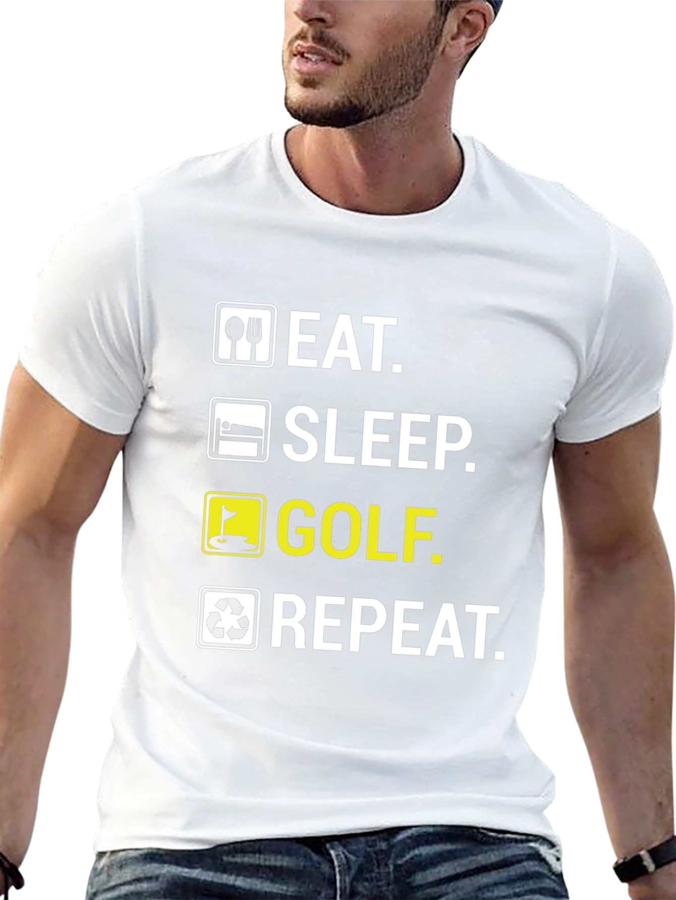 Eat Sleep Golf Repeat Funny T-Shirt