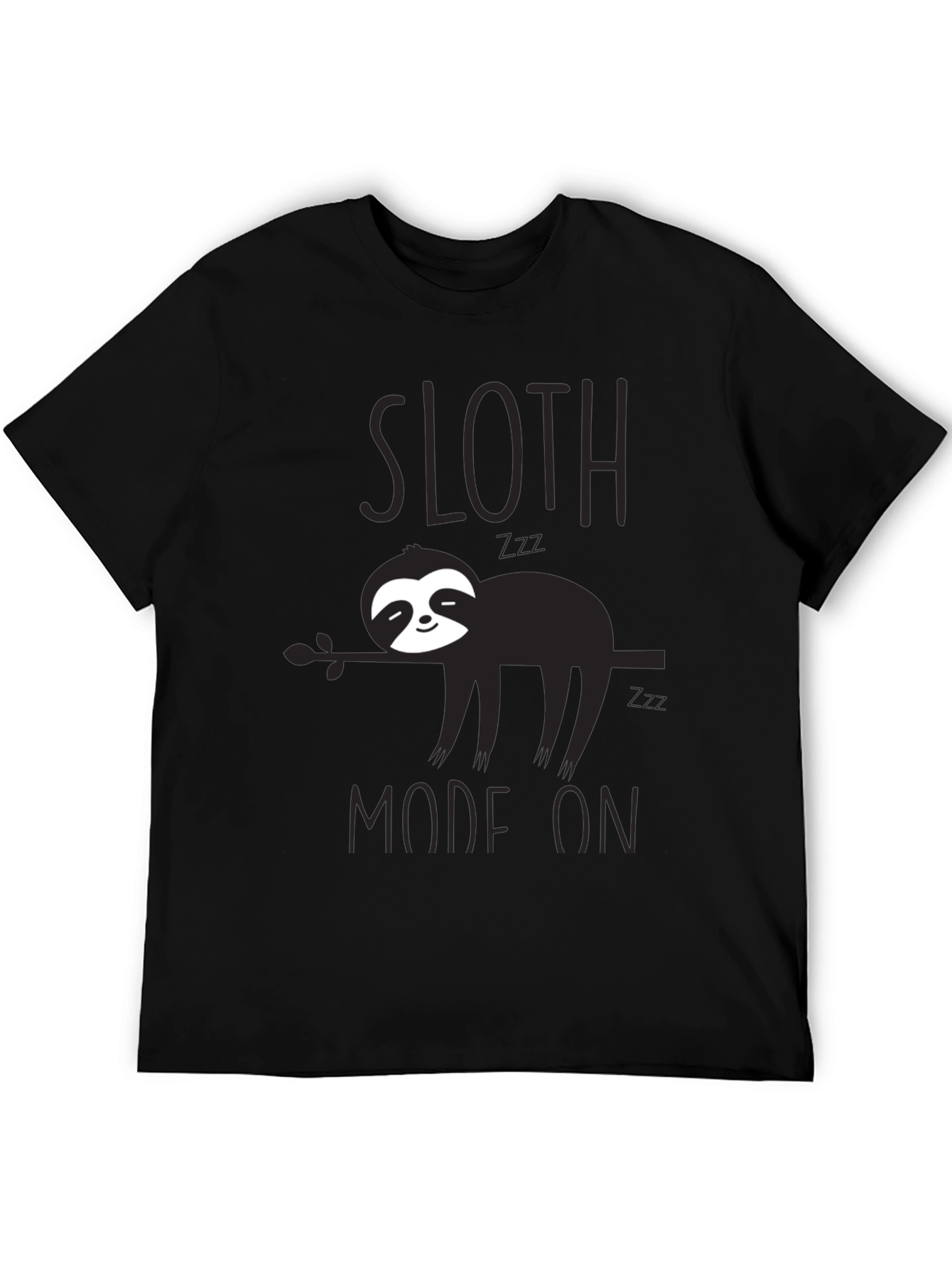 Sloth Mode On Black T-Shirt