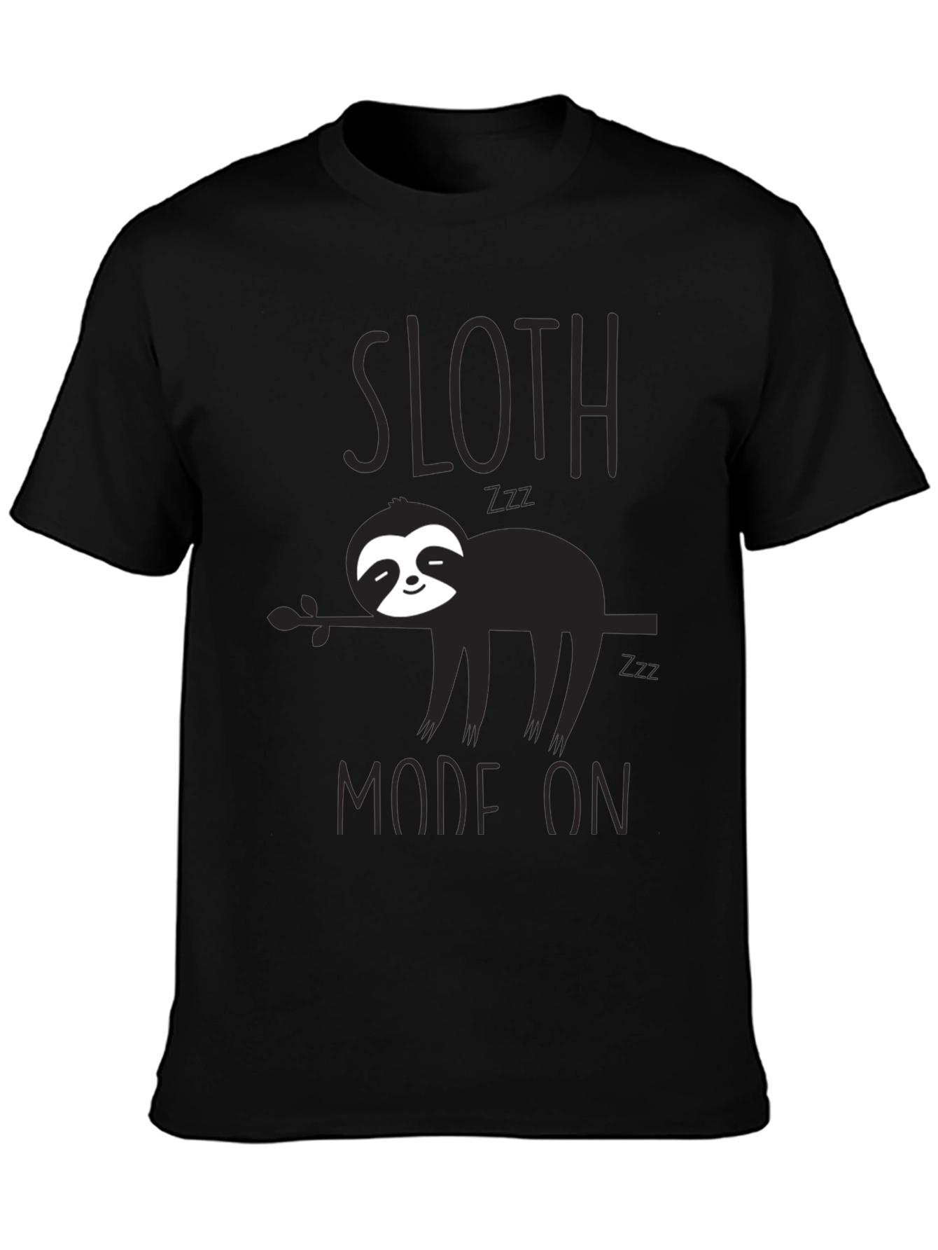 Sloth Mode On Black T-Shirt