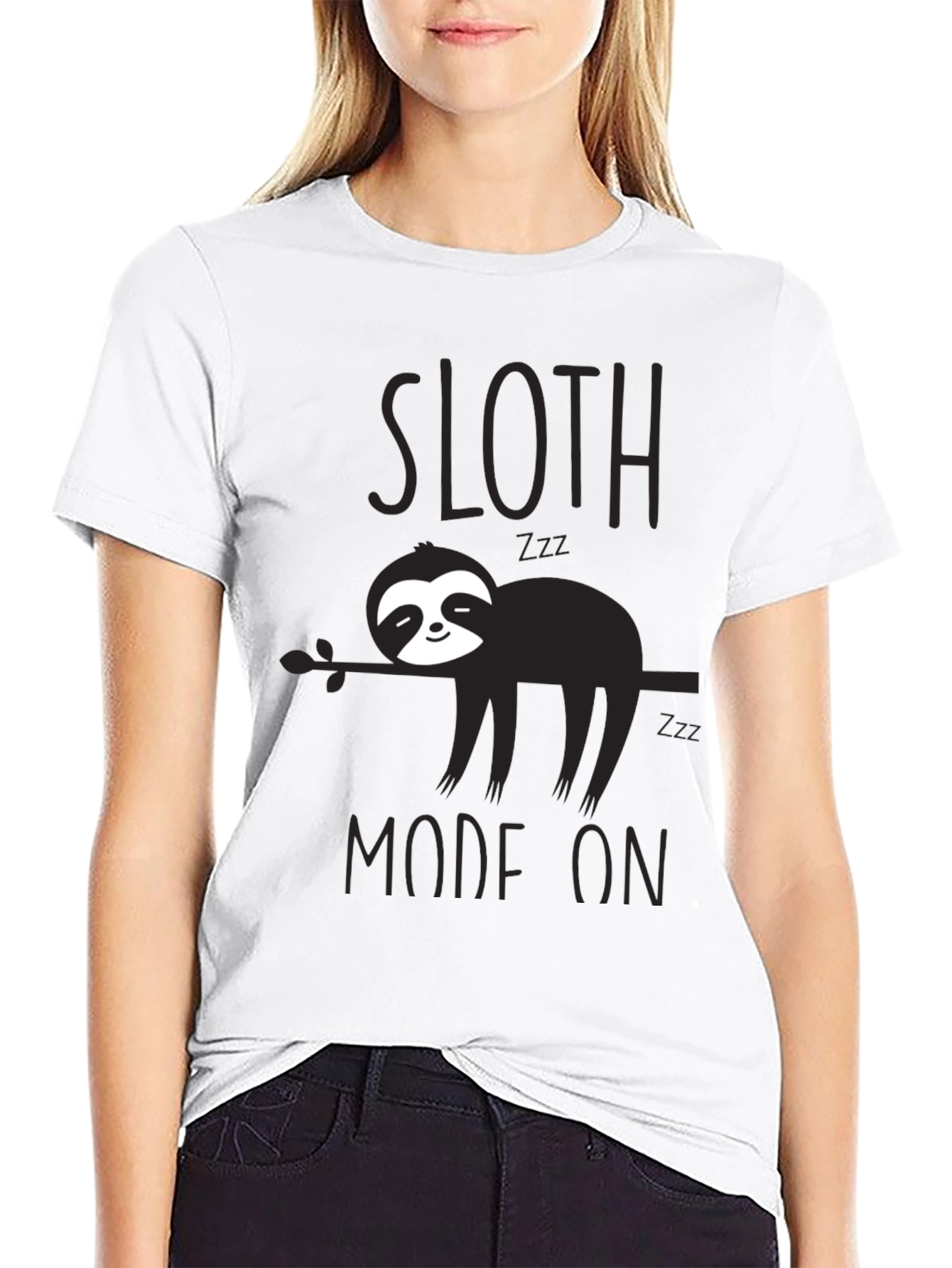 Sloth Mode On Black T-Shirt