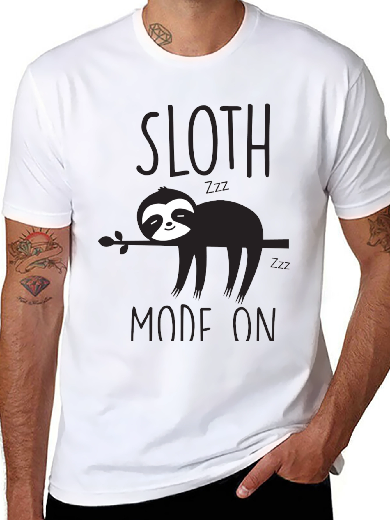 Sloth Mode On Black T-Shirt