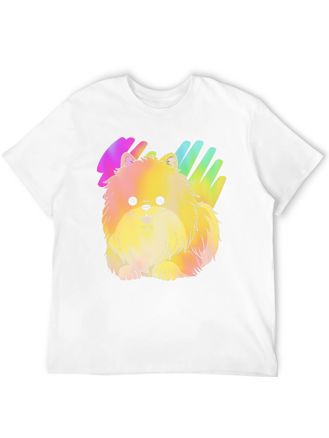 Cute Rainbow Pomeranian Dog Graphic T-Shirt