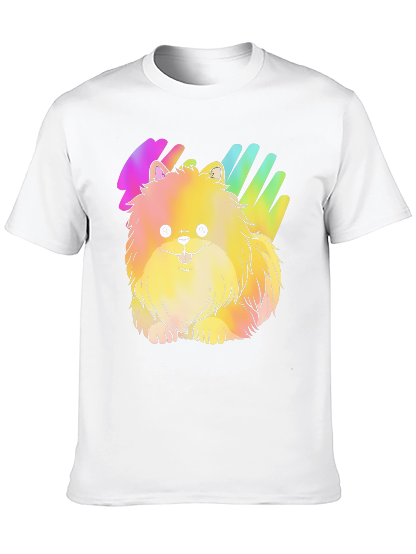 Cute Rainbow Pomeranian Dog Graphic T-Shirt
