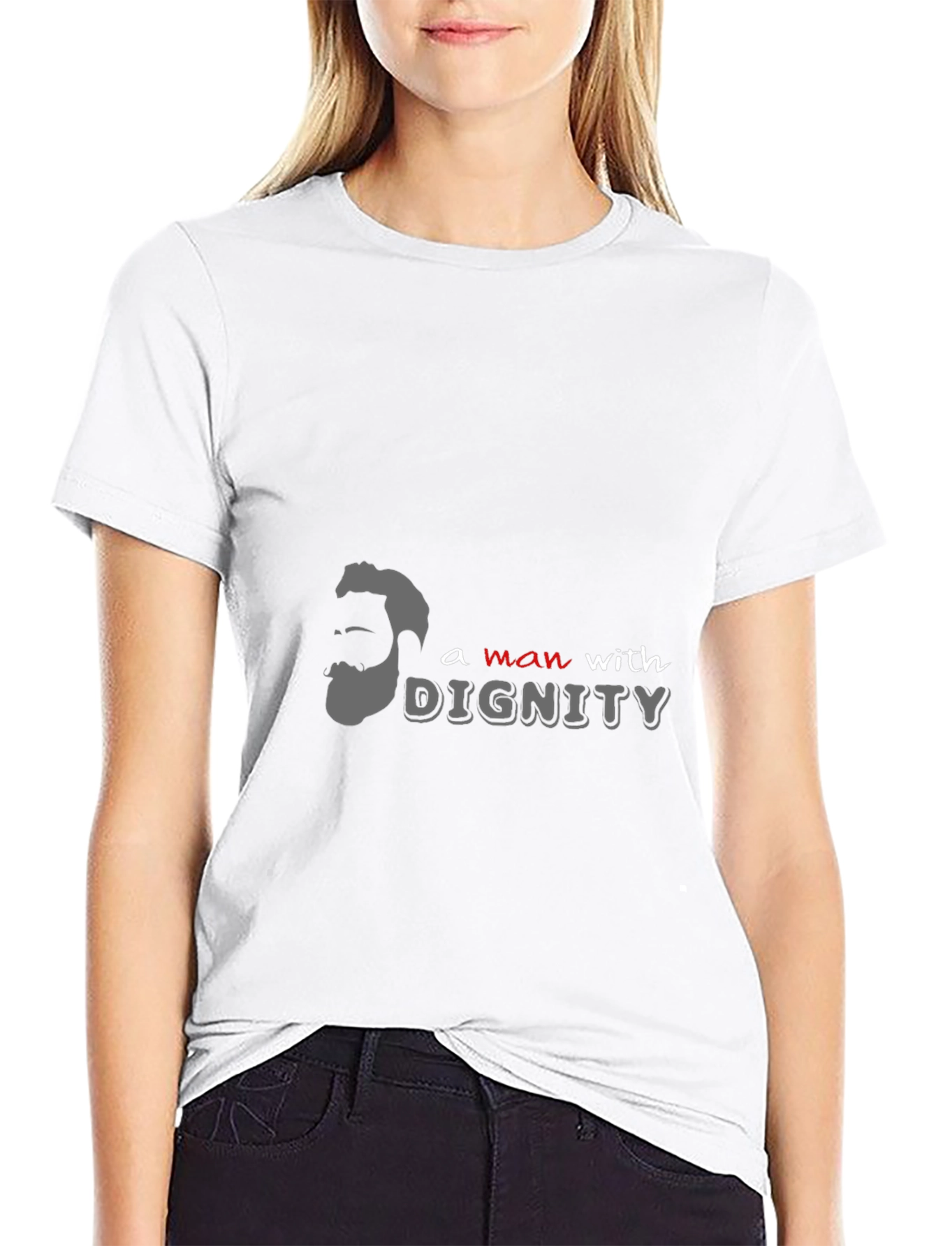 Man With Dignity Graphic Print Black T-Shirt