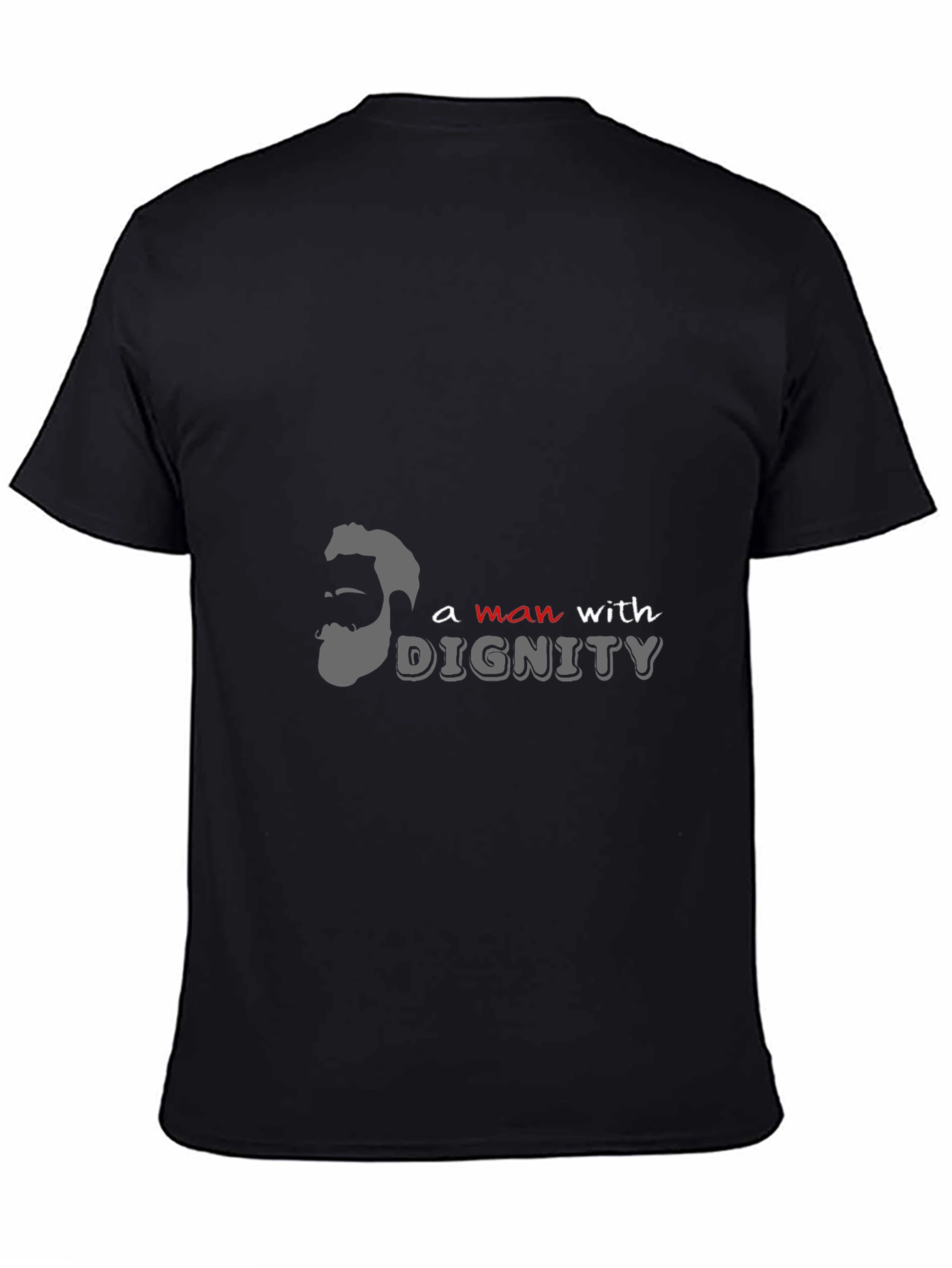 Man With Dignity Graphic Print Black T-Shirt