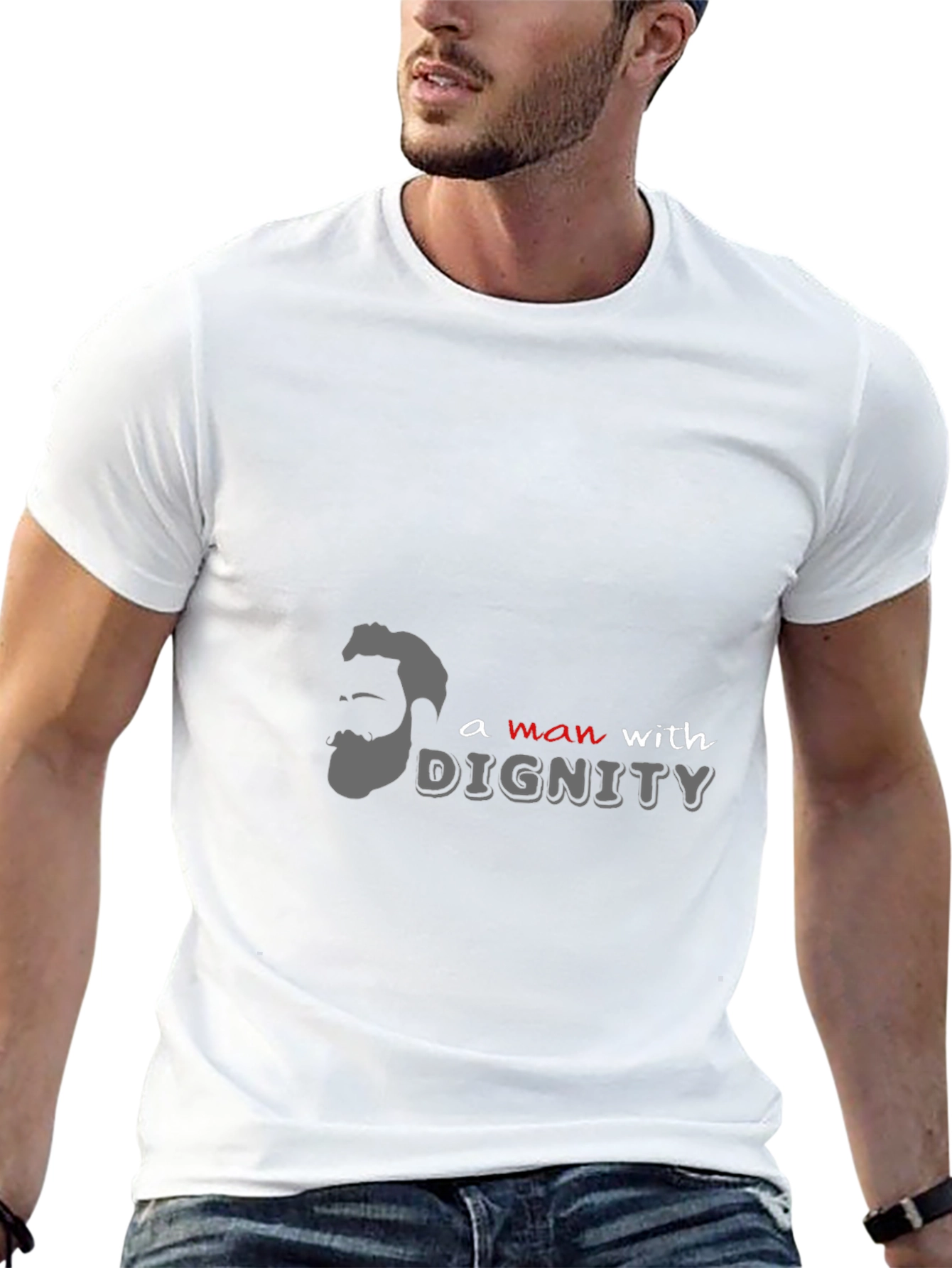 Man With Dignity Graphic Print Black T-Shirt