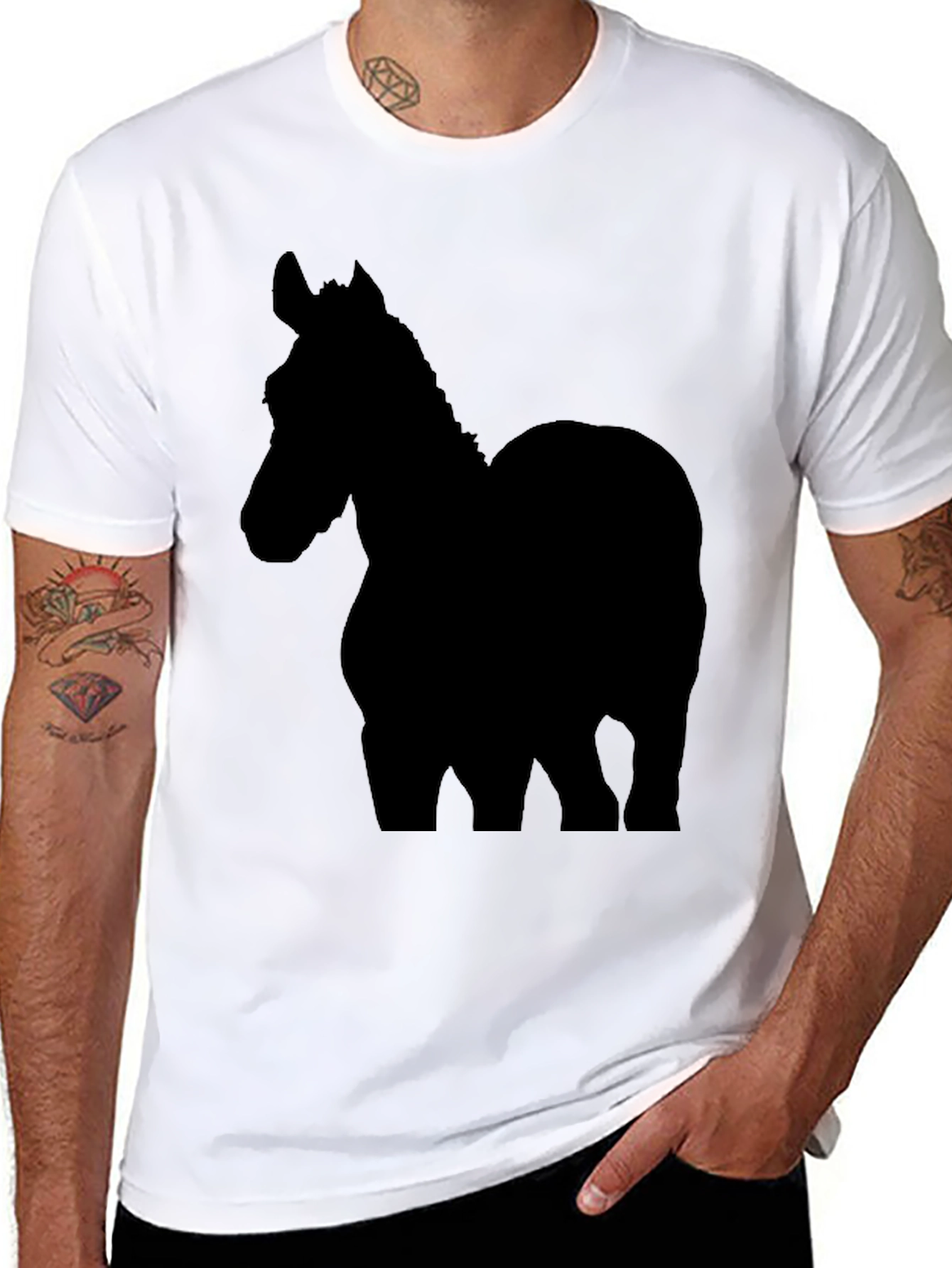 Black Horse Silhouette T-Shirt