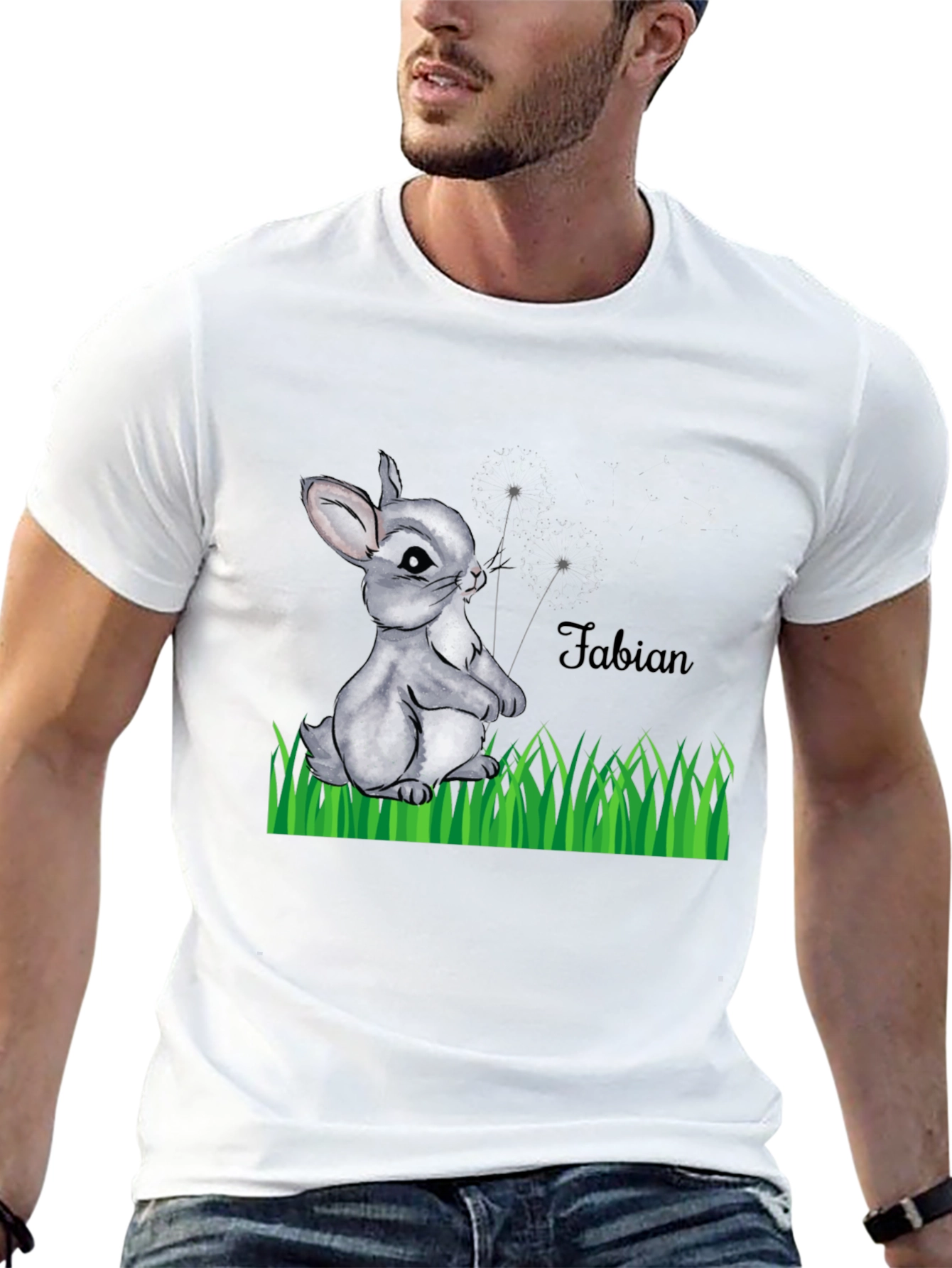 Cute Rabbit T-Shirt - Fabian Design Soft Cotton