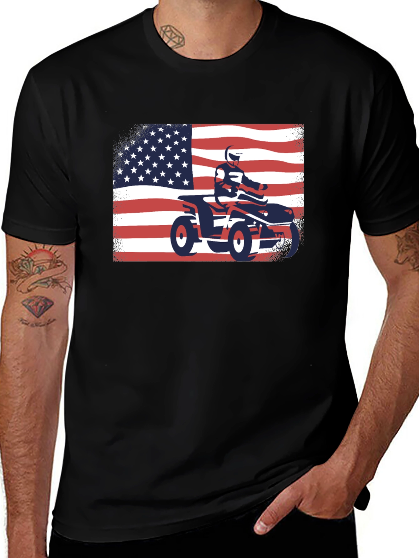 American Flag ATV Rider T-Shirt