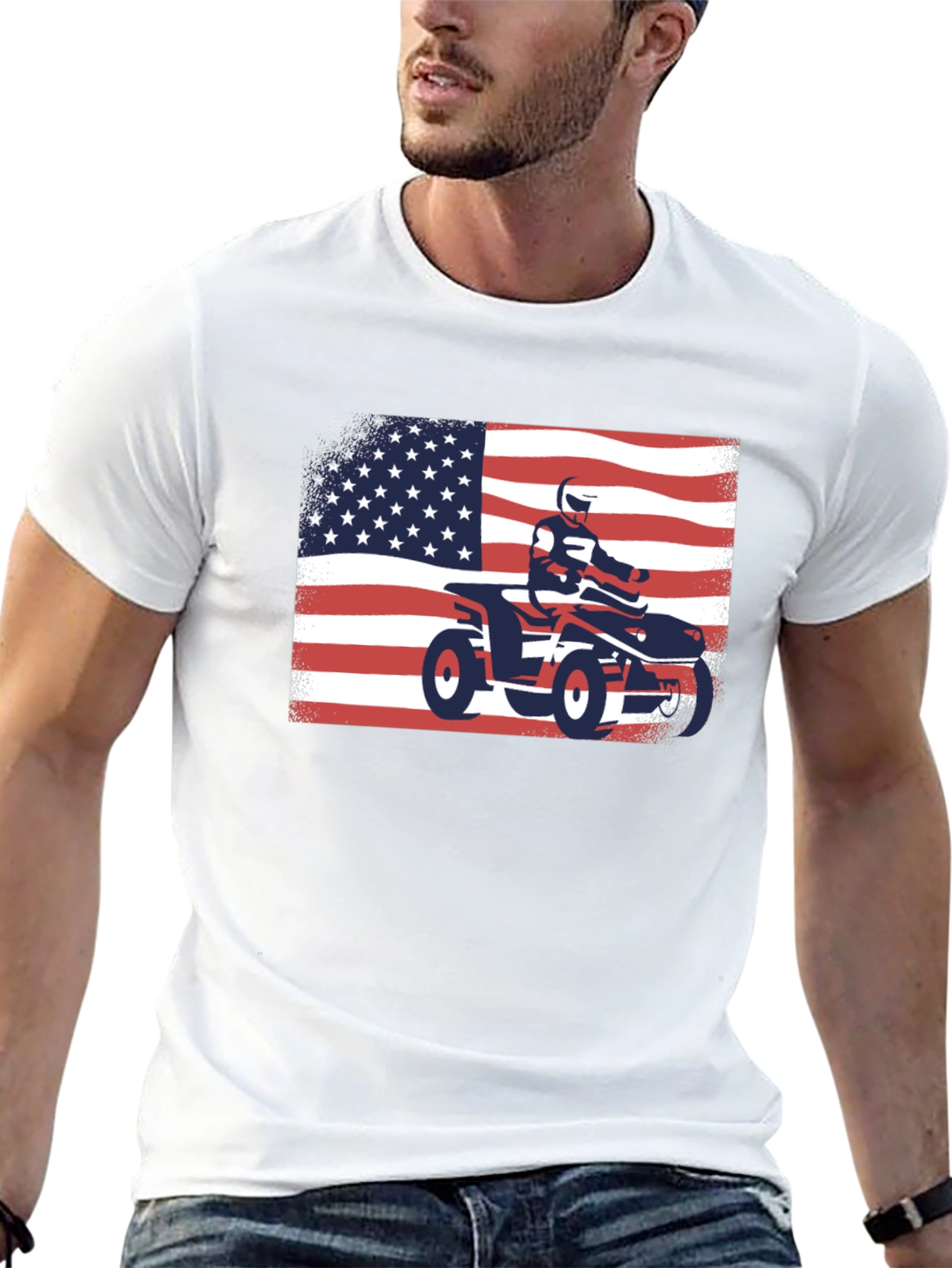American Flag ATV Rider T-Shirt